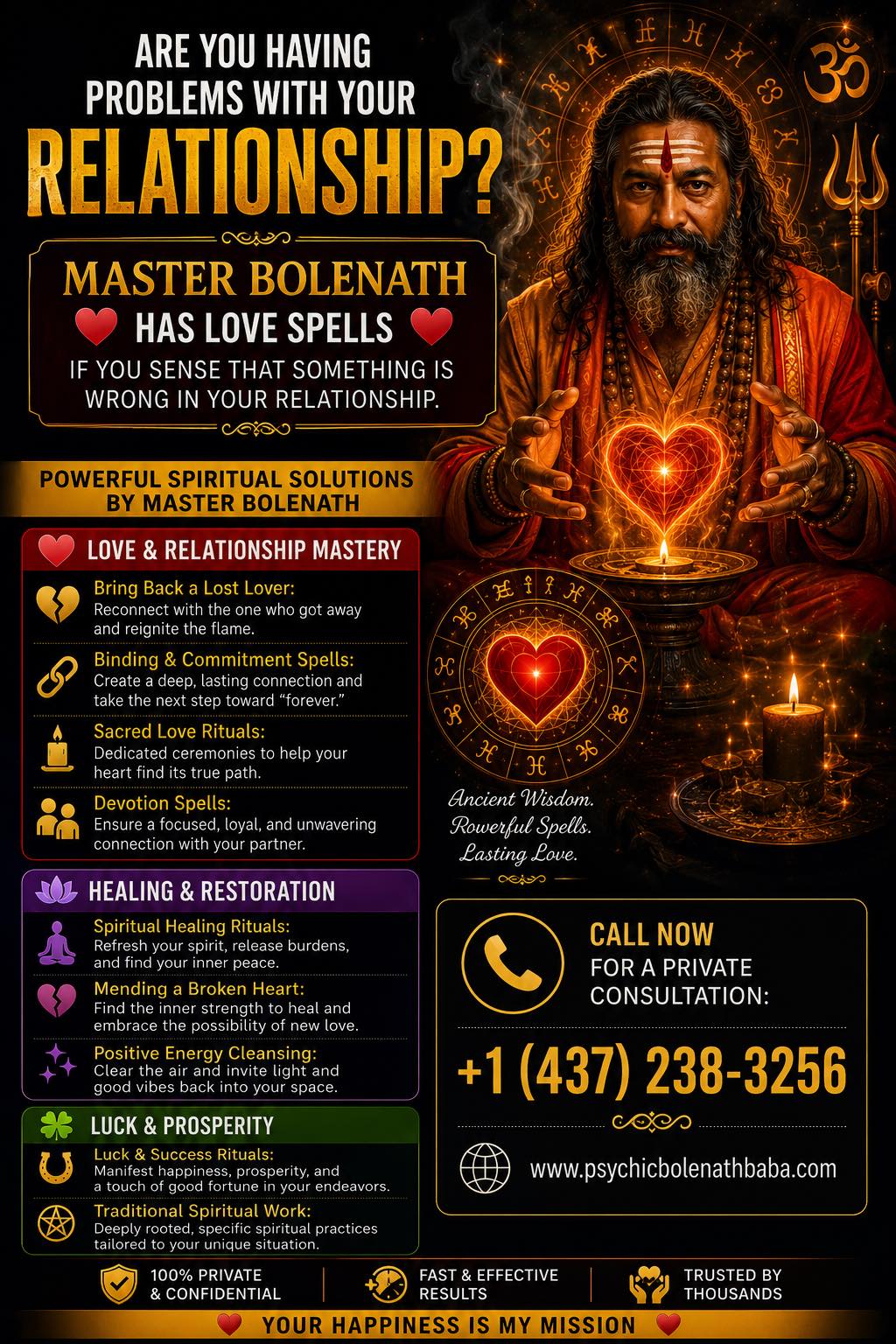 Astrologer, Psychic, Spiritual Healer Master Bolenath Baba Facebook ad