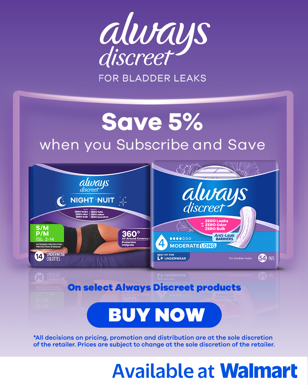 Always Discreet Facebook ad: Try Always Discreet