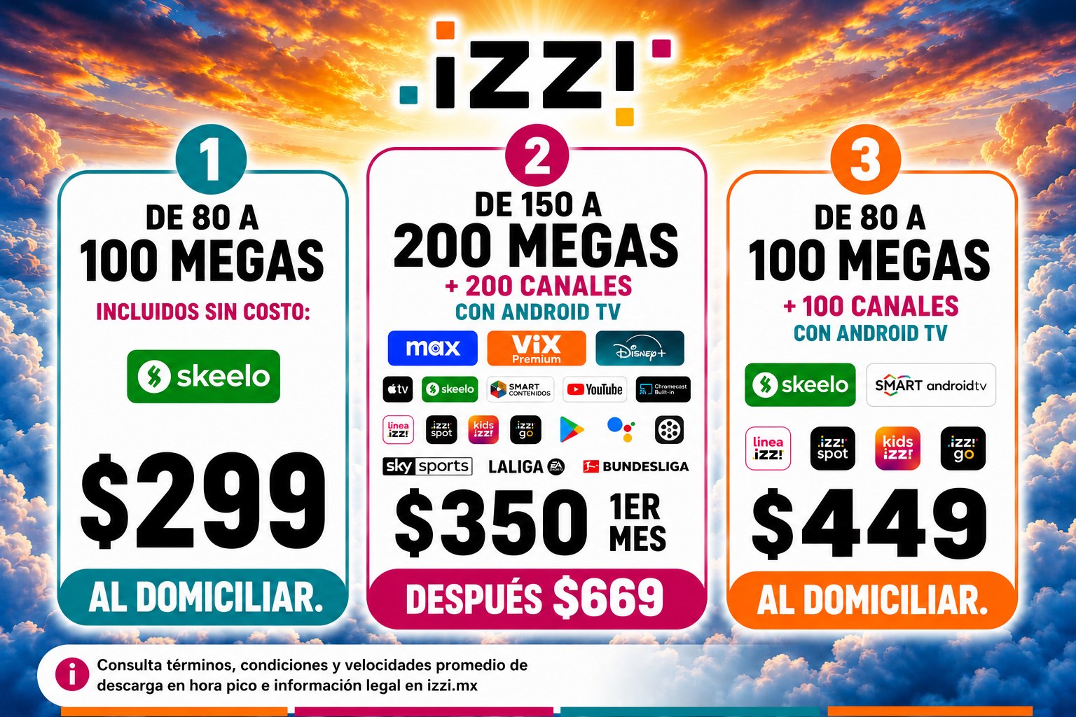 Izzi Contratos via Online Facebook ad: Nuevas promociones izzi