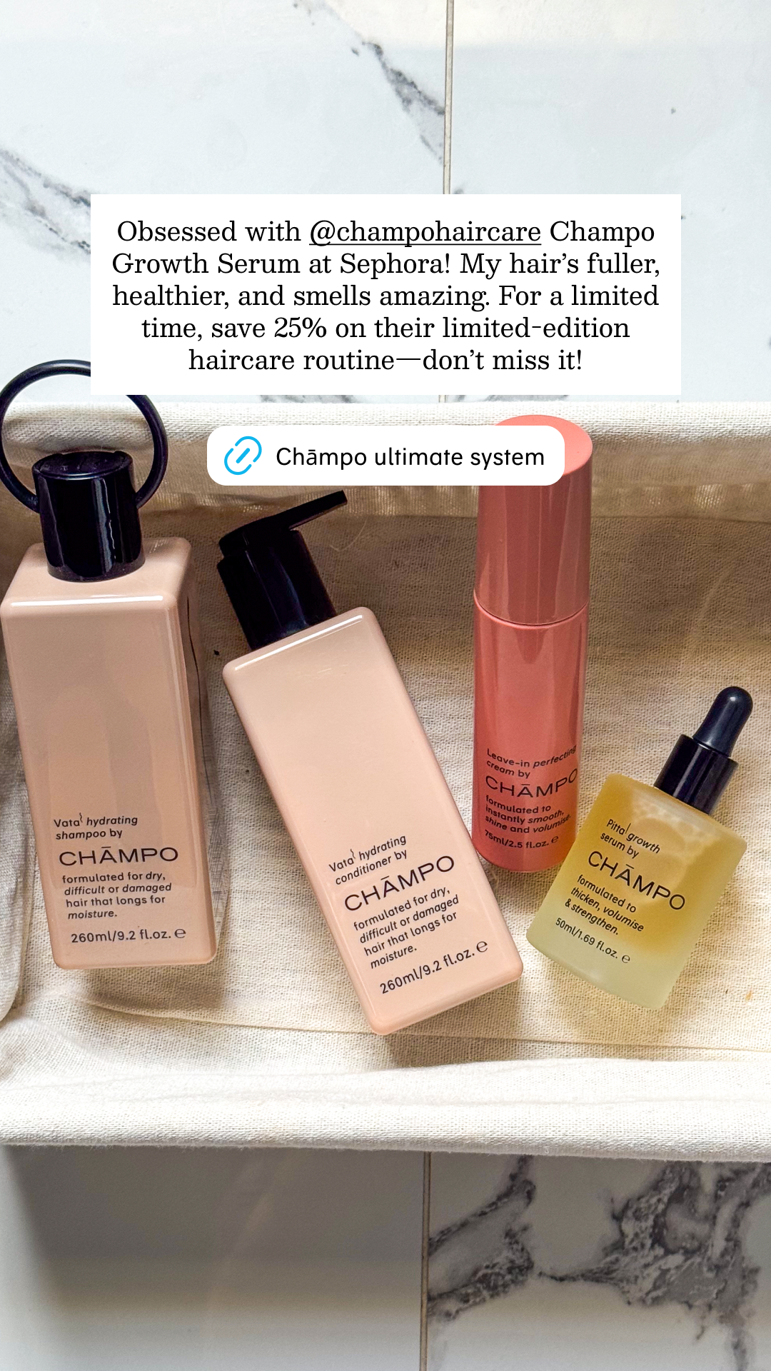 Chāmpo Haircare Facebook ad