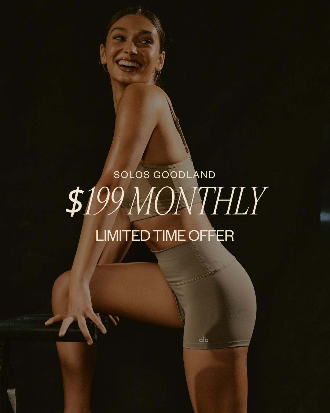 SOLOS Pilates Studio Fitness Facebook ad: $199 Unlimited Pilates
