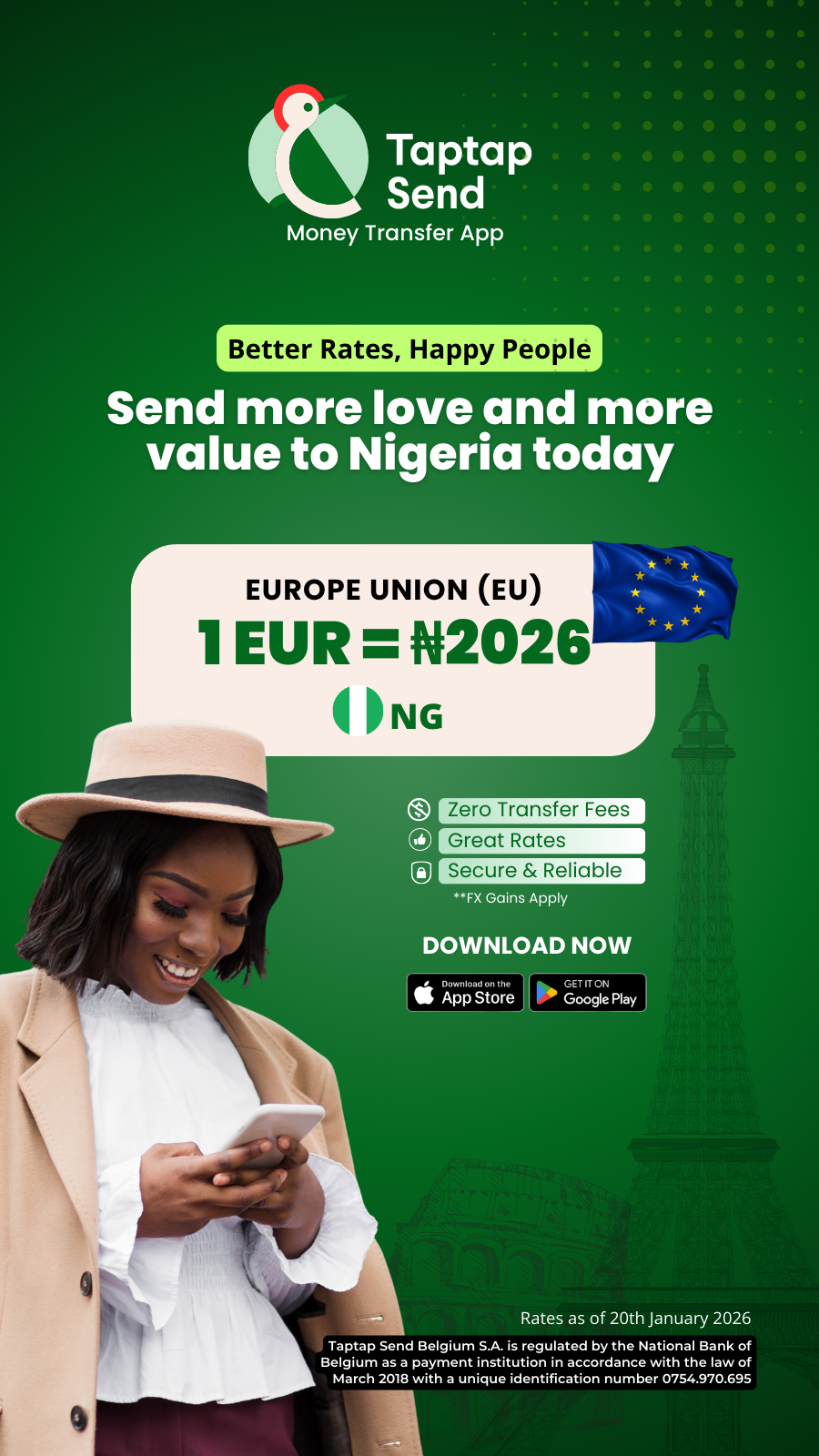 Taptap Send Nigeria Facebook ad from Mar 10, 2026