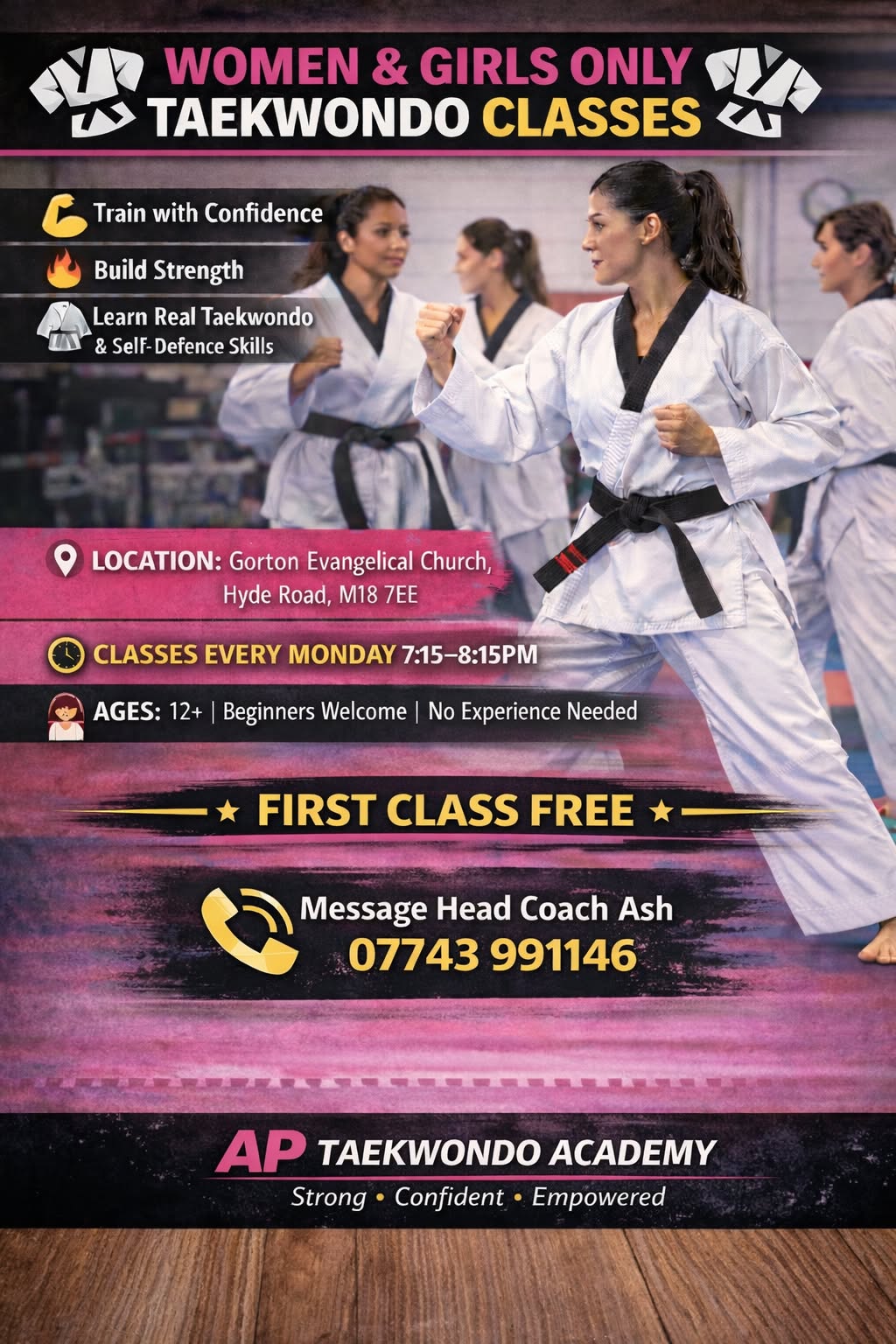 AP Taekwondo Academy Facebook ad: Women & Girls Taekwondo Classes