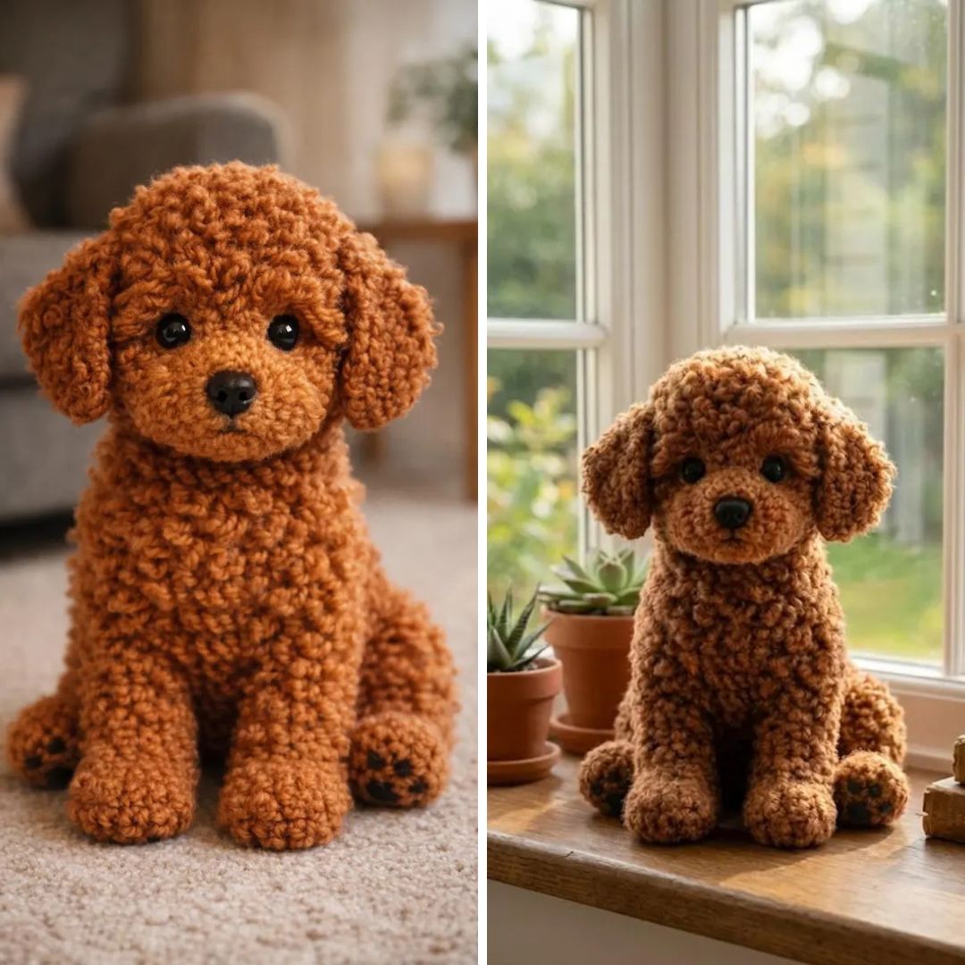 Crochetmepdf Facebook ad: Realistic Plush Puppy Crochet Pattern PDF