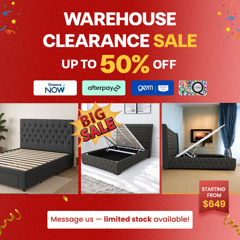 Furniture Tree Facebook ad: Warehouse Clearance • Up to 50% OFF