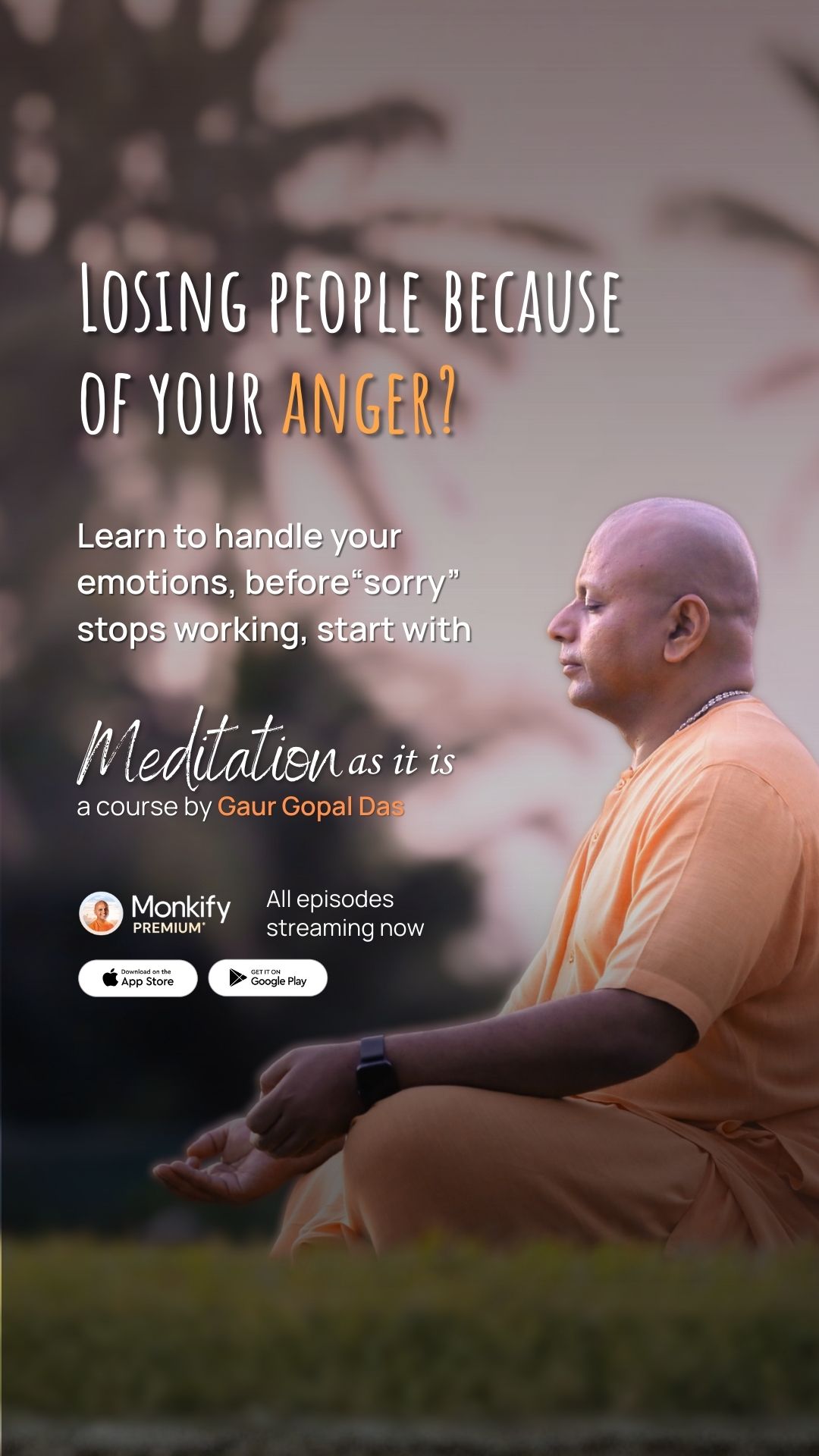 Monkify Facebook ad: Learn to manage anger