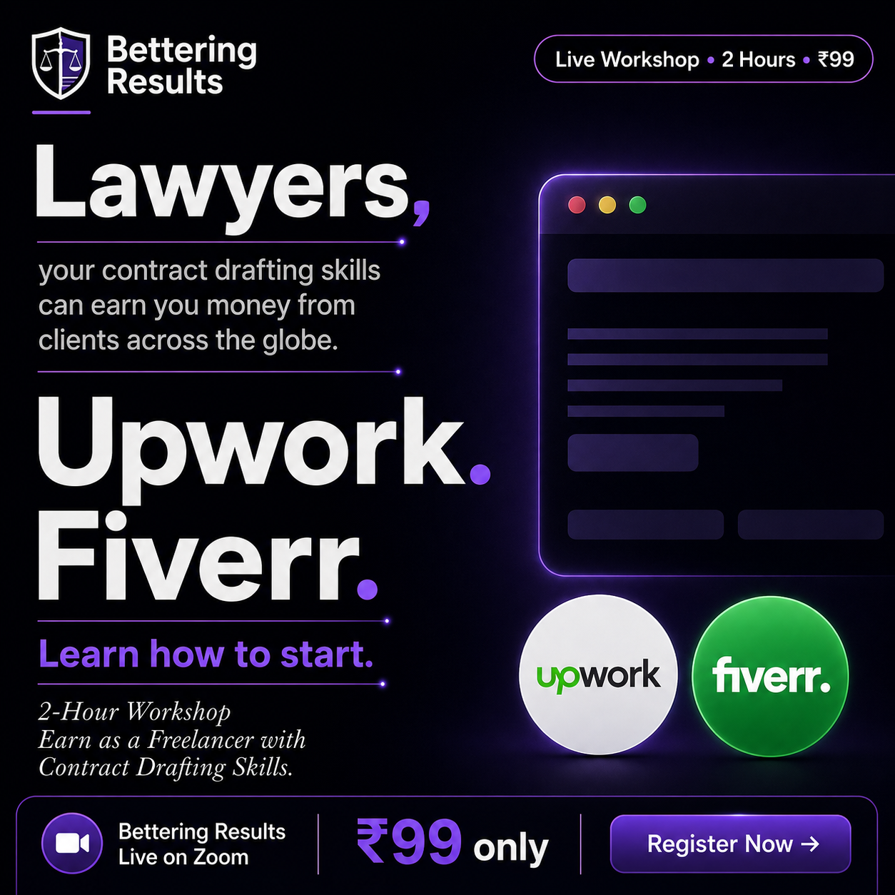 Bettering Results-BR Facebook ad: Contract Drafting & Freelancing Workshop