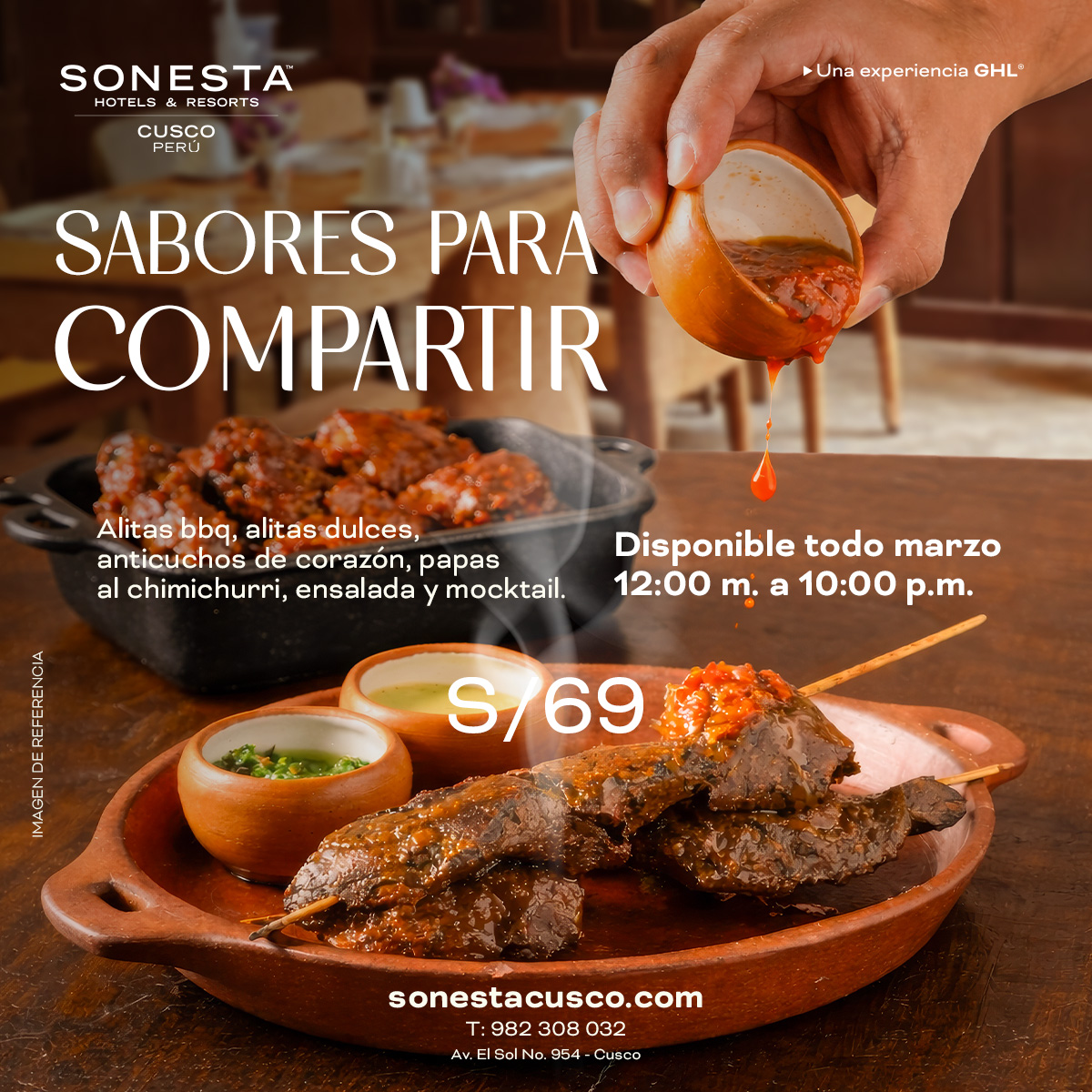 Sonesta Hotel Cusco Facebook ad: Nuestros 𝗔𝗡𝗧𝗜𝗖𝗨𝗖𝗛𝗢𝗦 𝗬 𝗔𝗟𝗜𝗧𝗔𝗦 se…