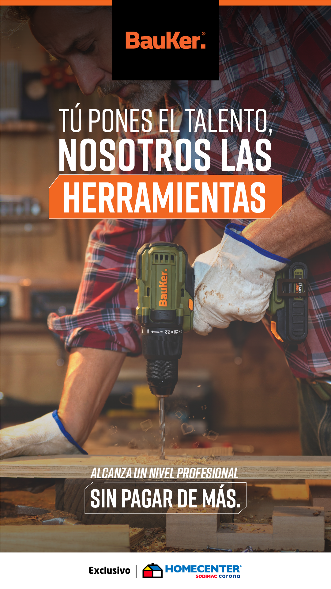 Homecenter Facebook ad: Herramientas Bauker