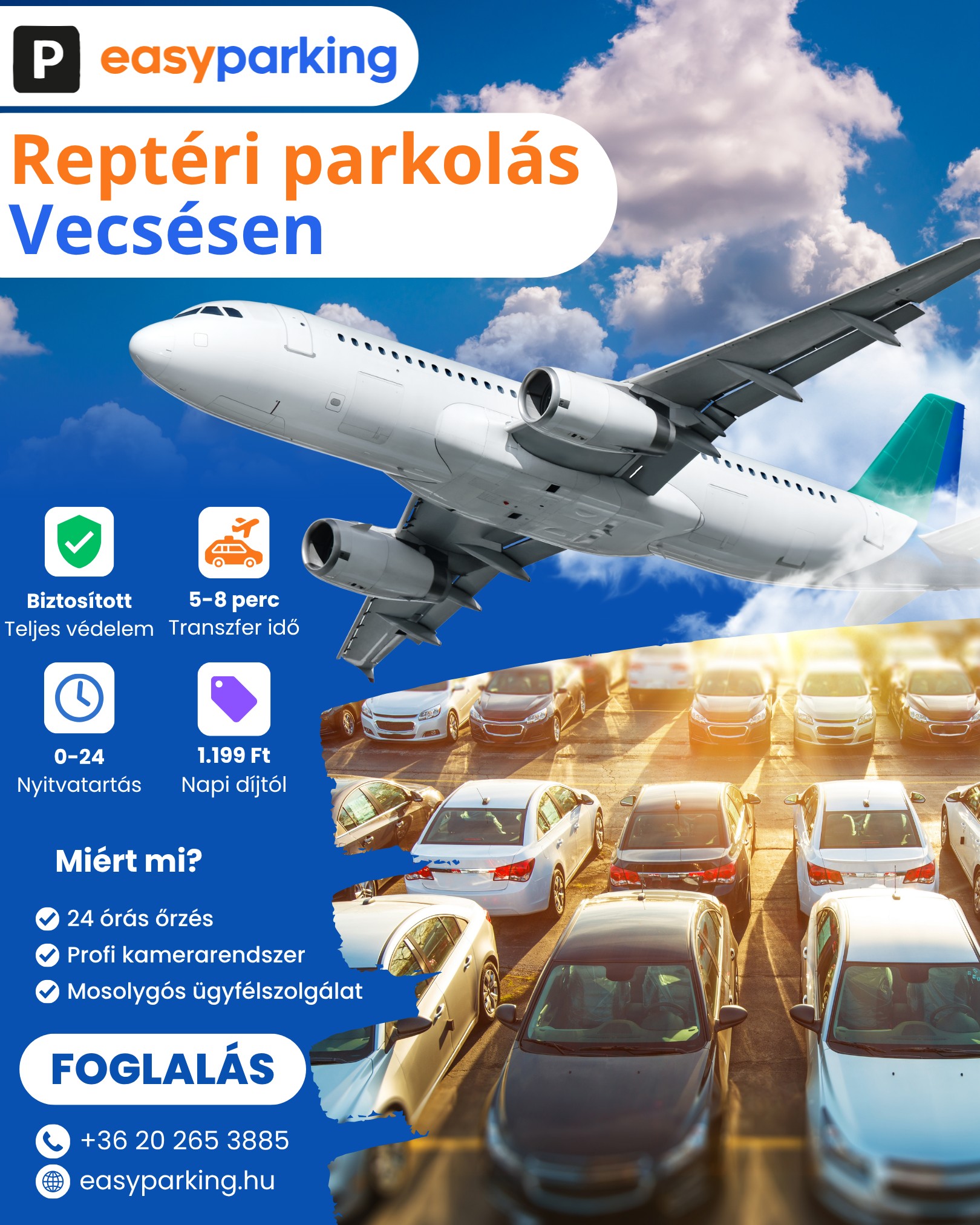 EasyParking reptéri parkolás Facebook ad: Utazás előtt állsz?