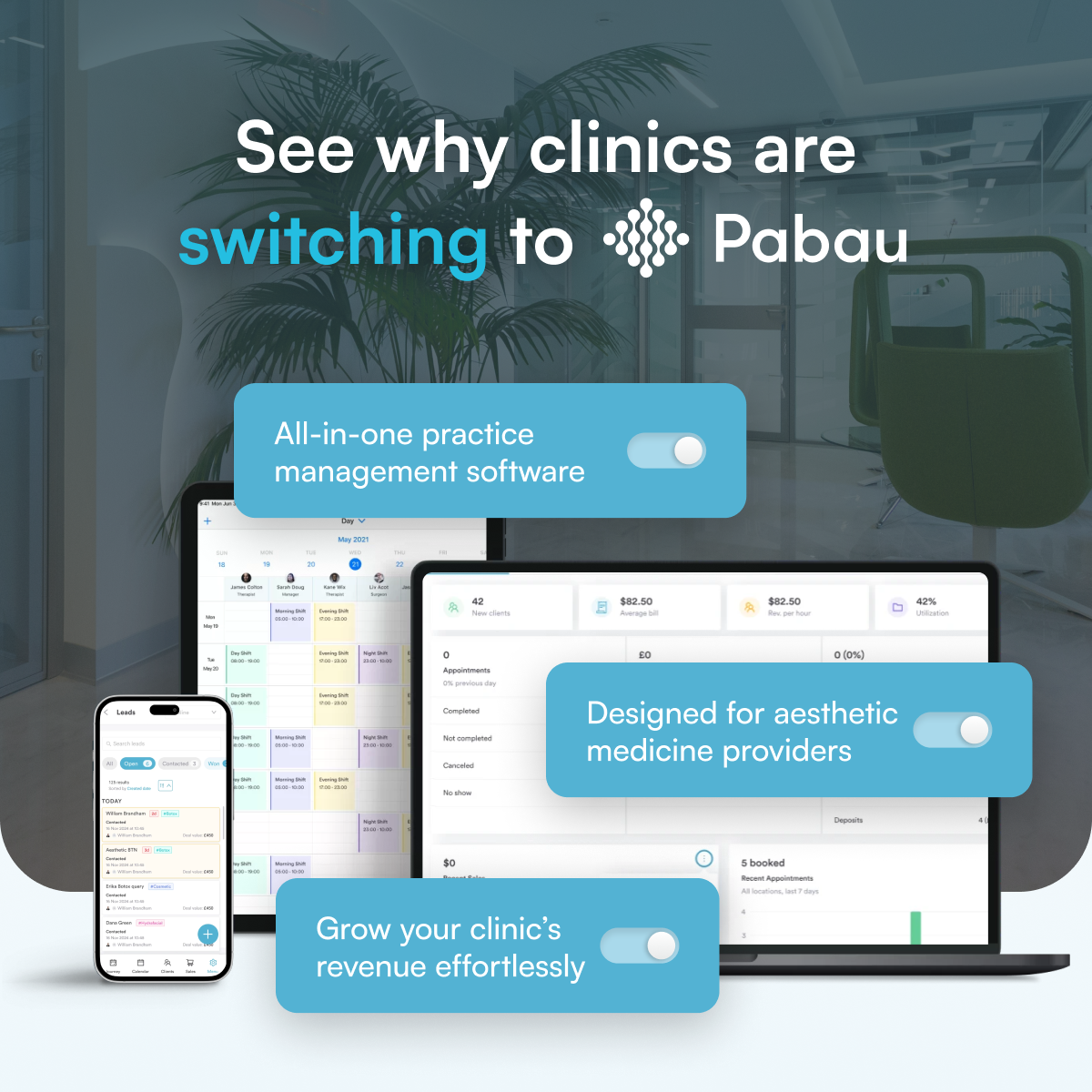 Pabau Clinic Software Facebook ad