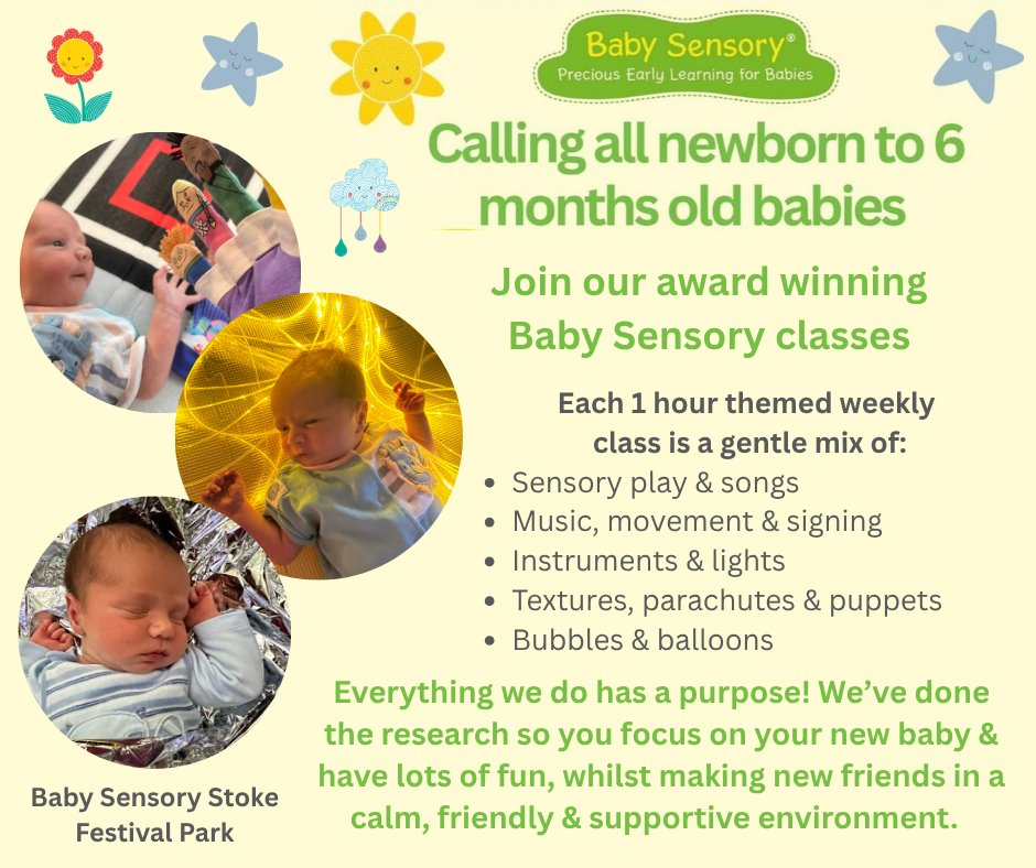 Baby Sensory and Toddler Sense Stoke Facebook ad: Baby Sensory Classes at The Wow Centre Festival Park…