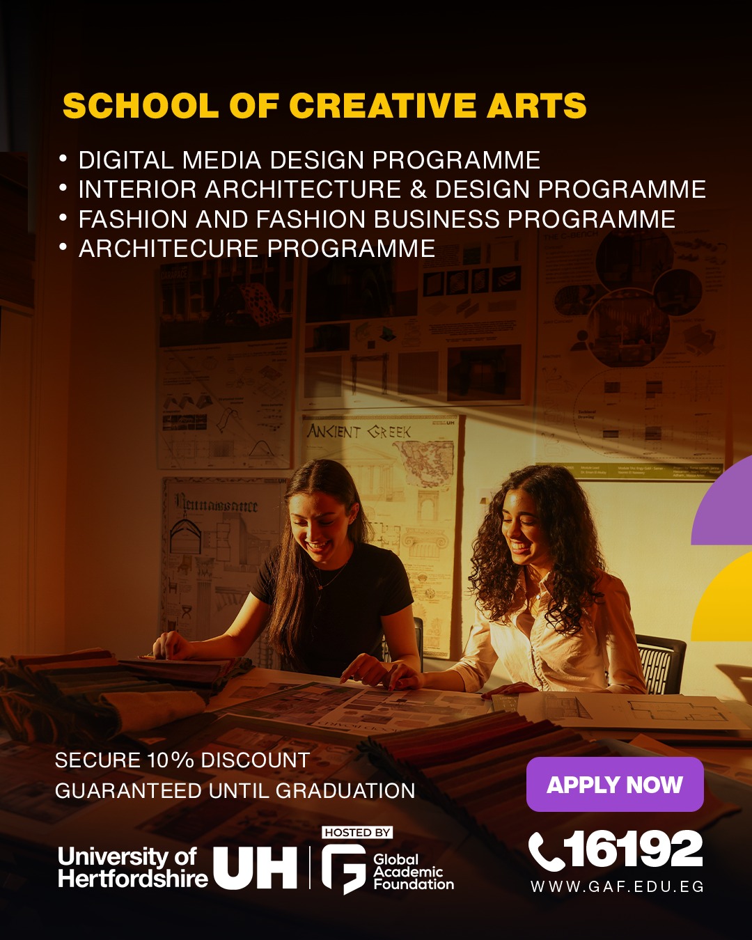 University of Hertfordshire hosted by GAF Facebook ad
