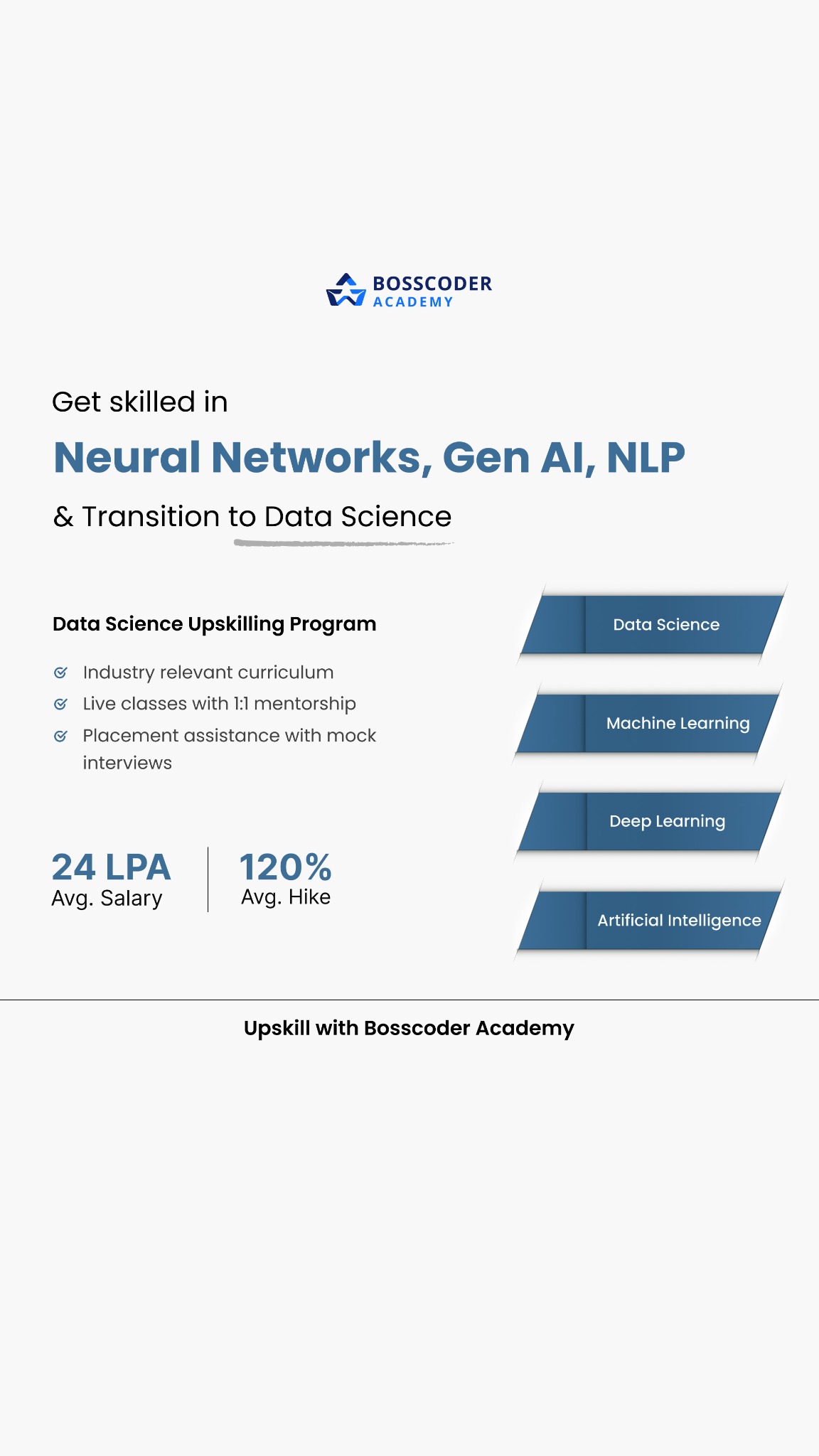 Upskill with Bosscoder Facebook ad