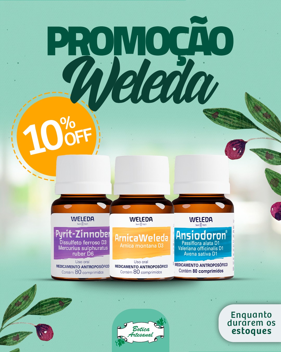 Farmácia Botica Artesanal de Campinas - São Paulo Facebook ad: Um trio natural, perfeito para o seu bem-estar…