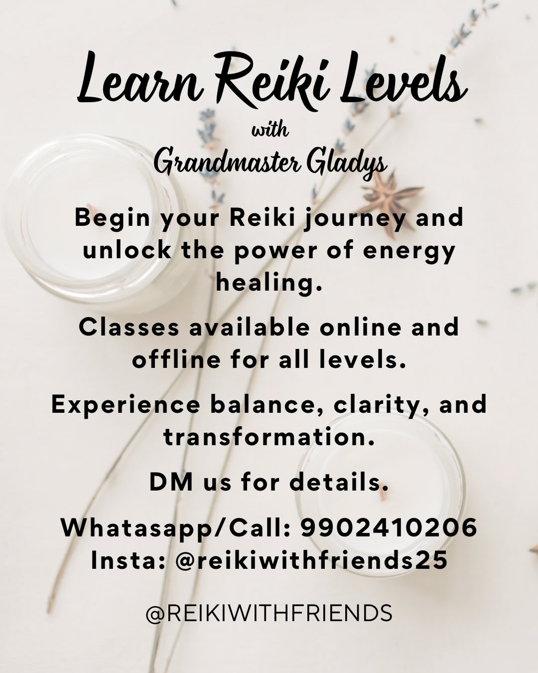 Reiki with Friends Facebook ad: Your healing journey begins here.