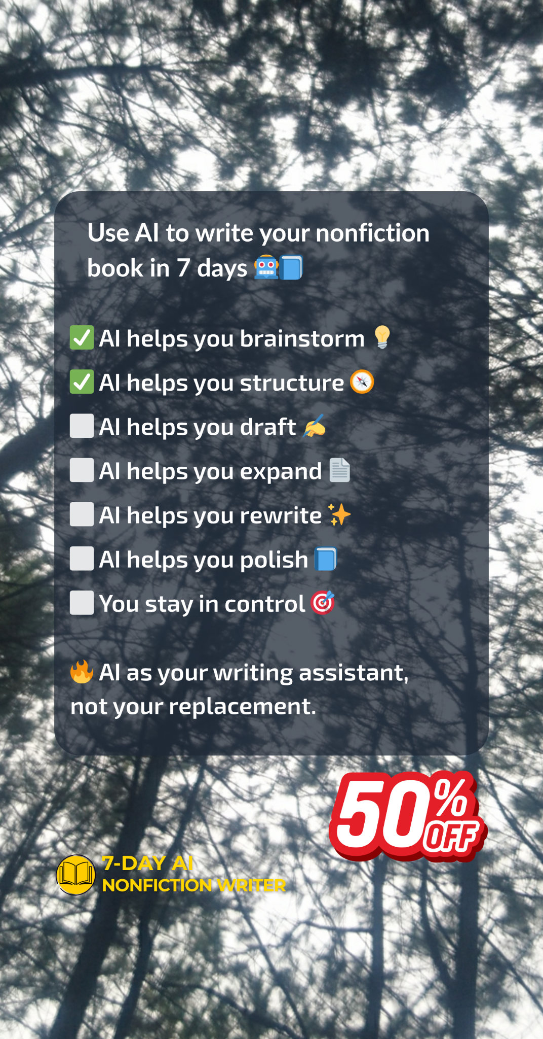 7 Day AI Writer Facebook ad from Apr 6, 2026