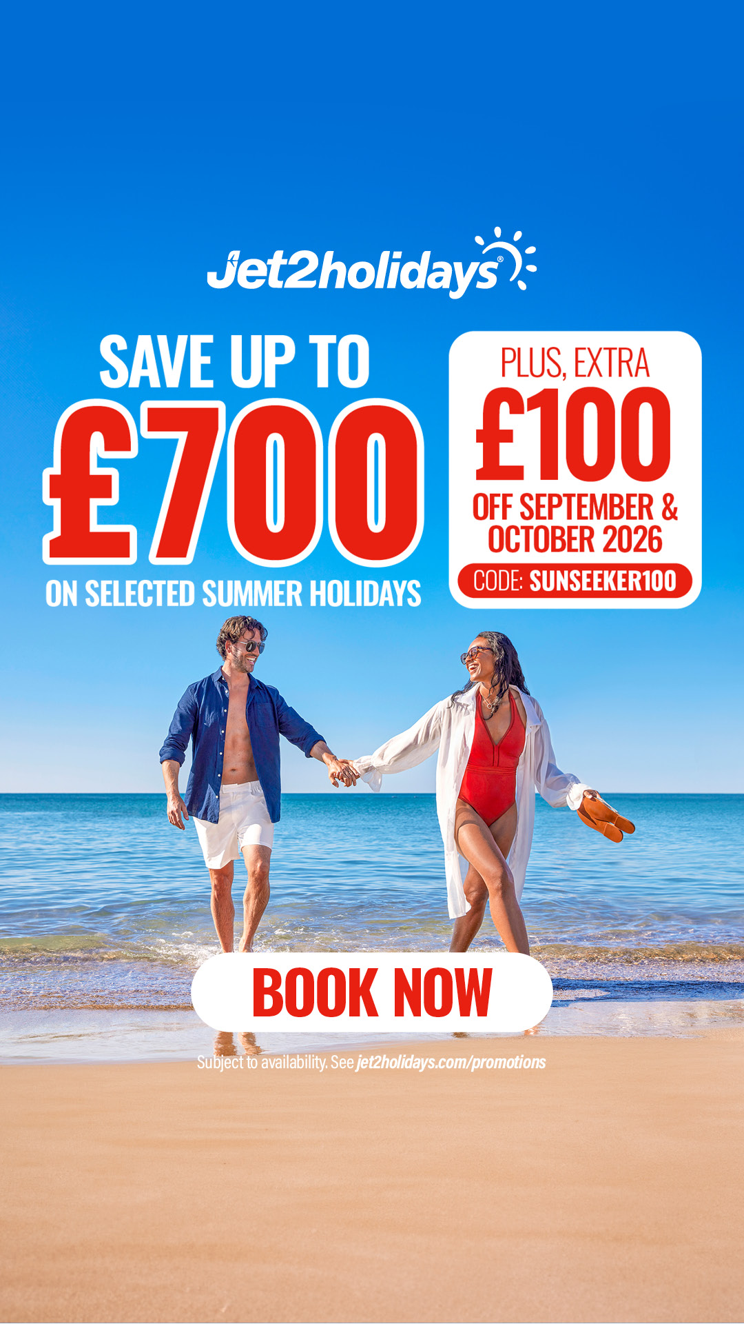 Jet2.com & Jet2holidays Facebook ad from Aug 7, 2026