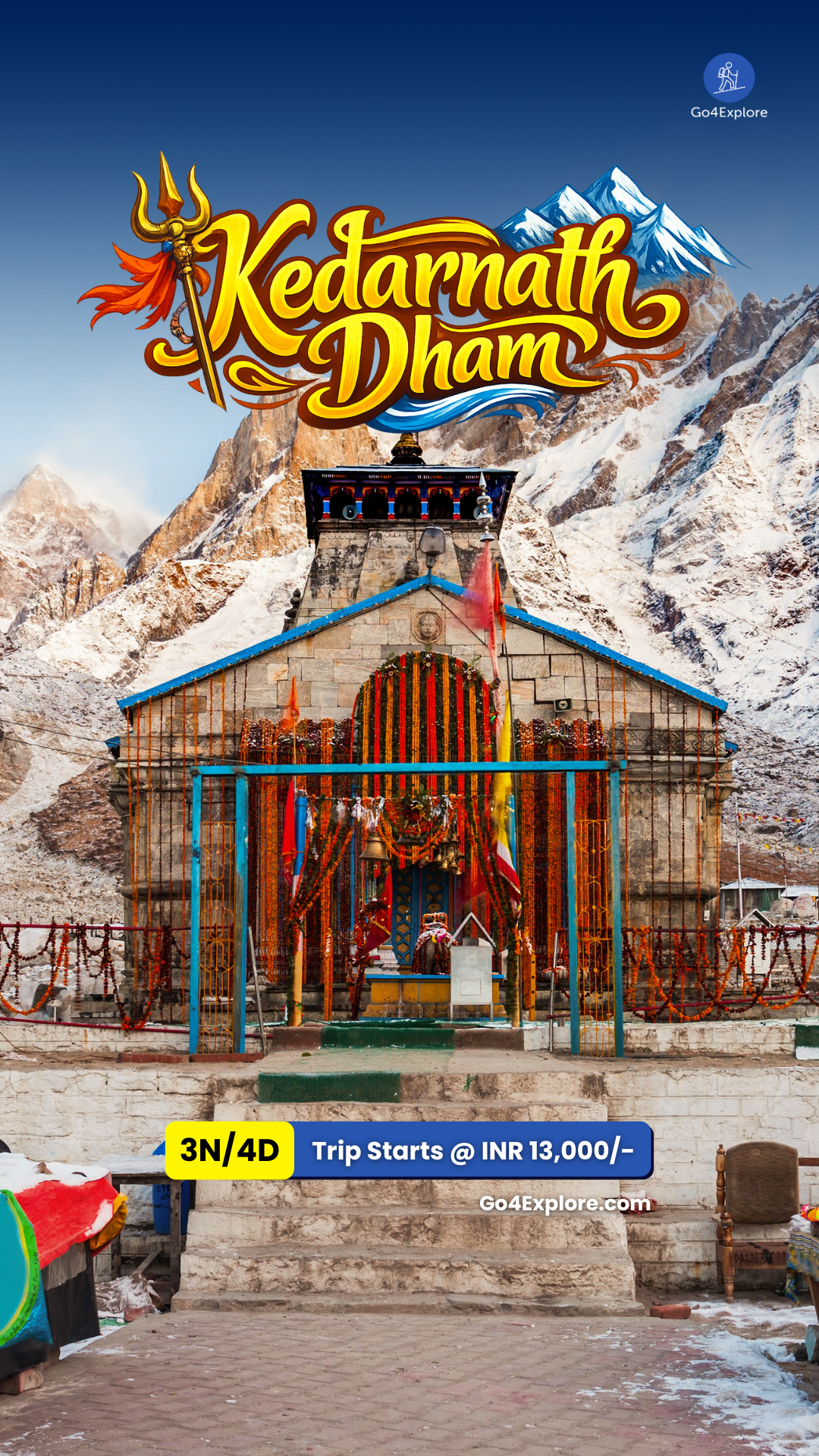 Go4Explore Facebook ad: Kedarnath Dham Tour Package from Delhi with Go4Explore