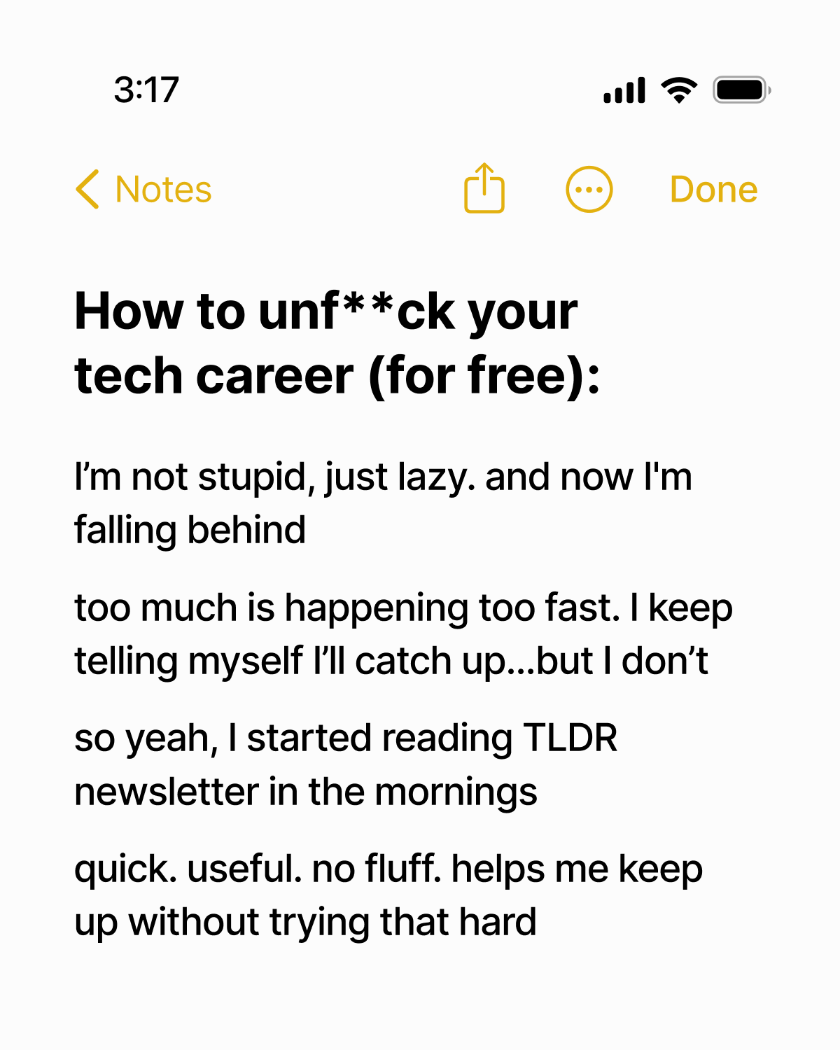 TLDR Newsletter Facebook ad