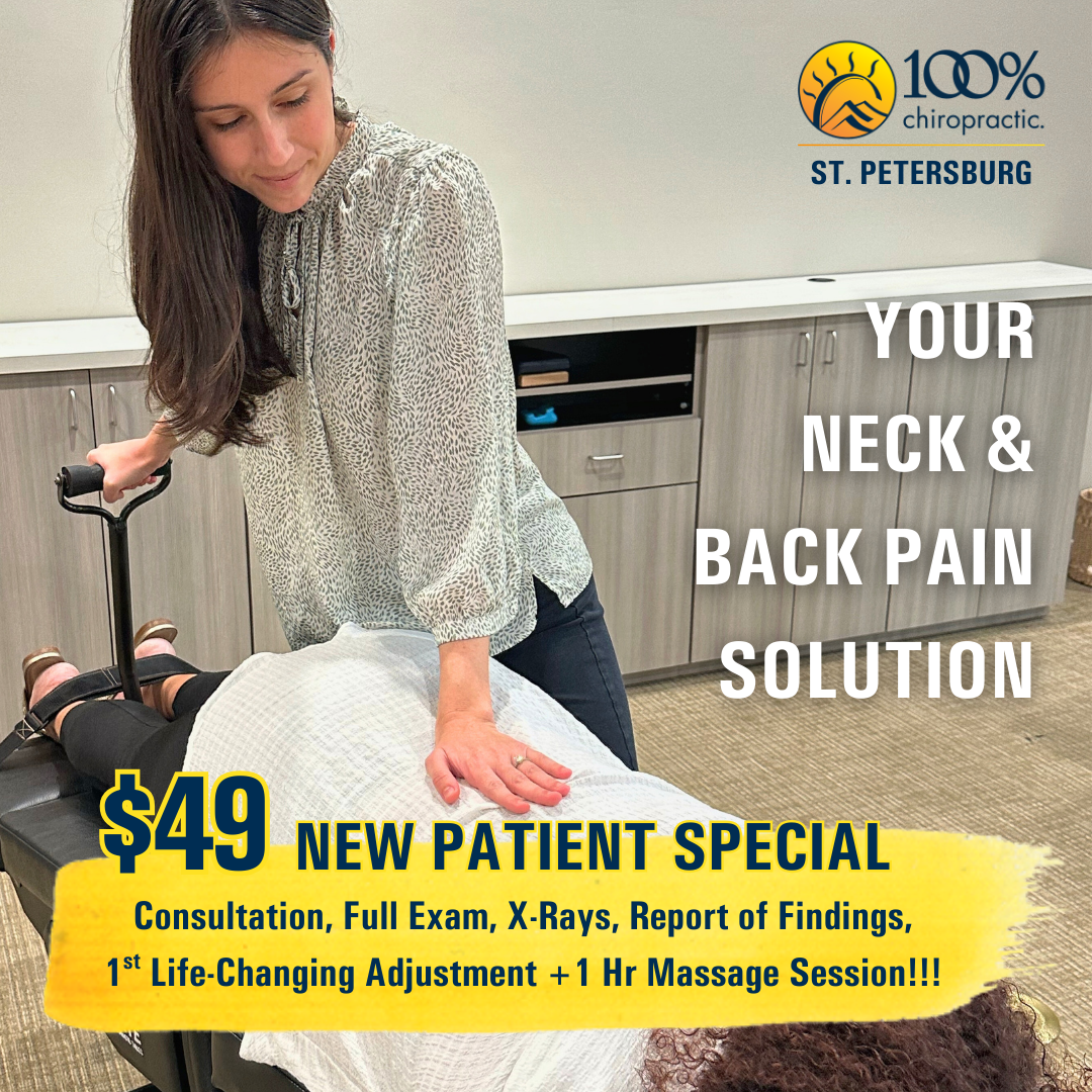 100% Chiropractic St. Petersburg, FL Facebook ad: New Patient Special Only $49!