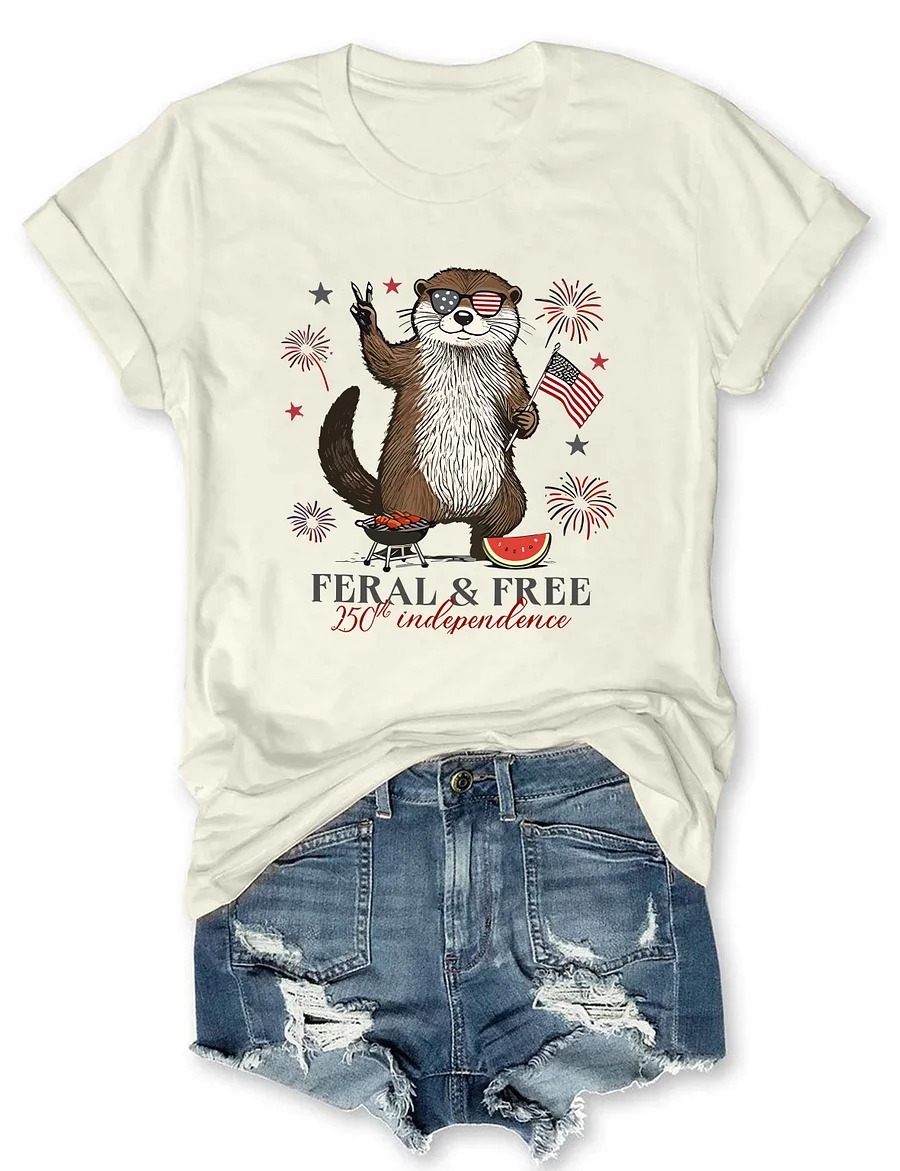 Joyloveapparel Facebook ad: Feral & Free Otter T-shirt