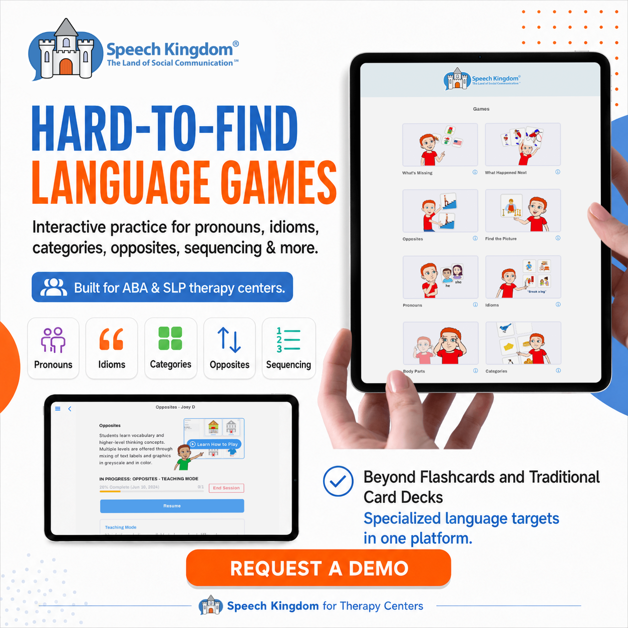 Speech Kingdom Facebook ad: What if your therapy materials actually matched the…
