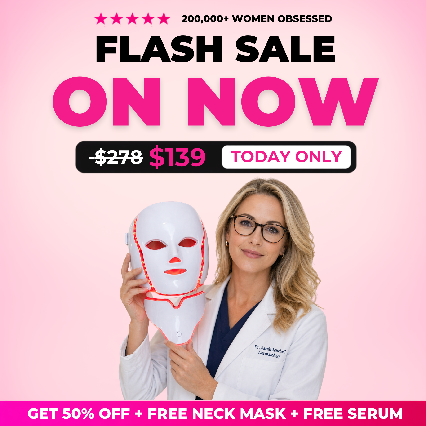 Skincare Magazine Facebook ad: Omniskin Contour Face | Pro Red Light Therapy +…