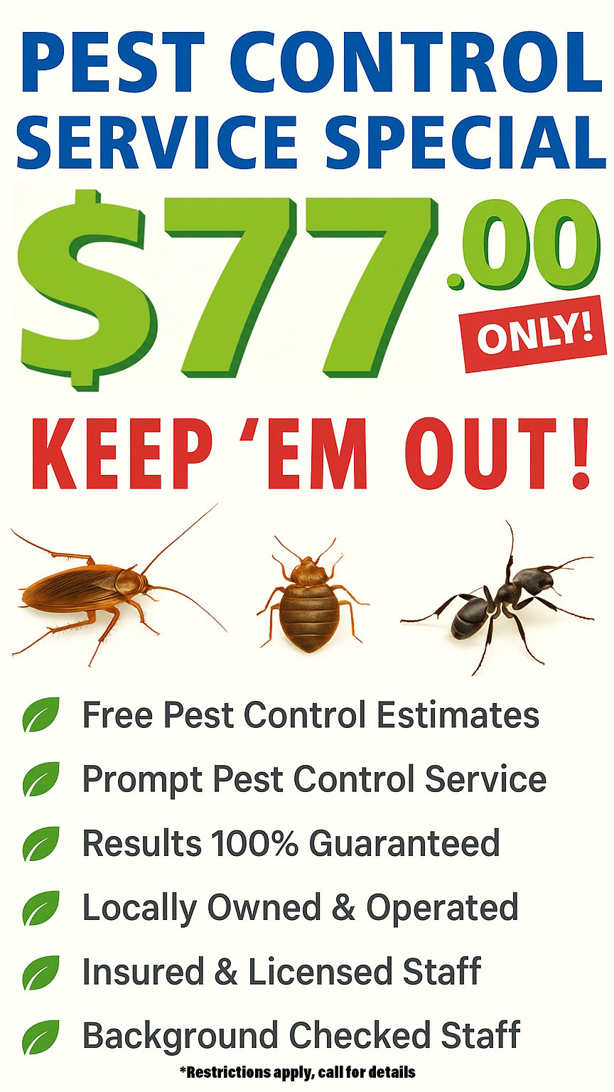 Pest Services Facebook ad from May 21, 2026