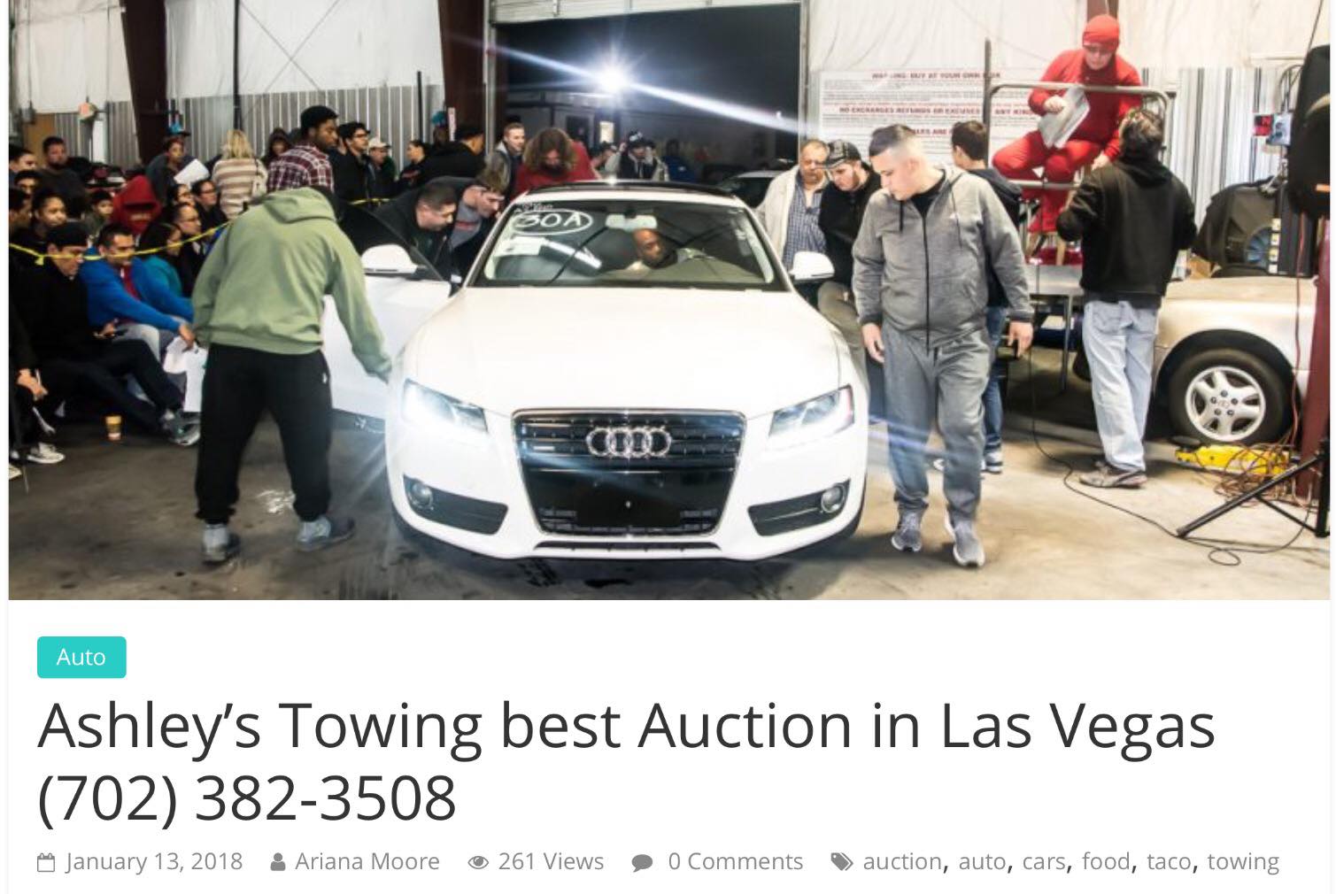 Ashley's Towing Facebook ad