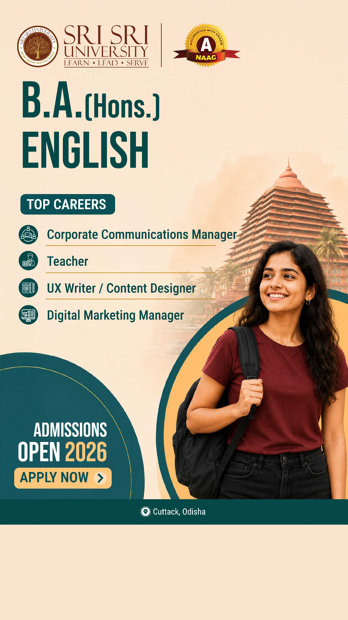 Sri Sri University Facebook ad