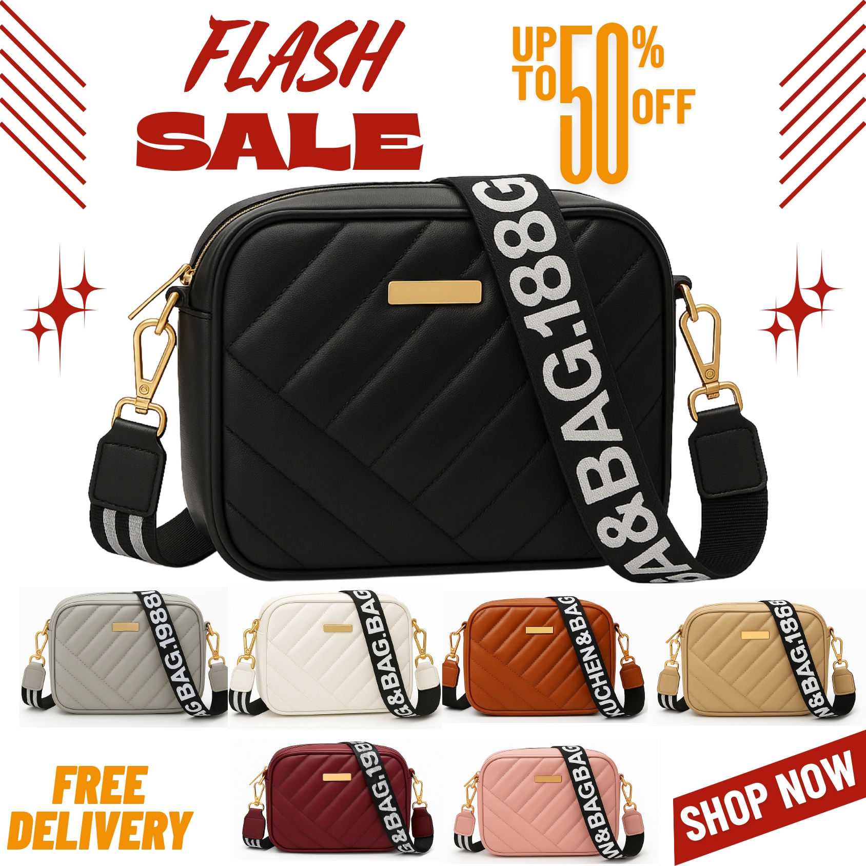 Outlets Pk Facebook ad: Buy 2 Premium Bags in Rs.1500, Free Delivery!