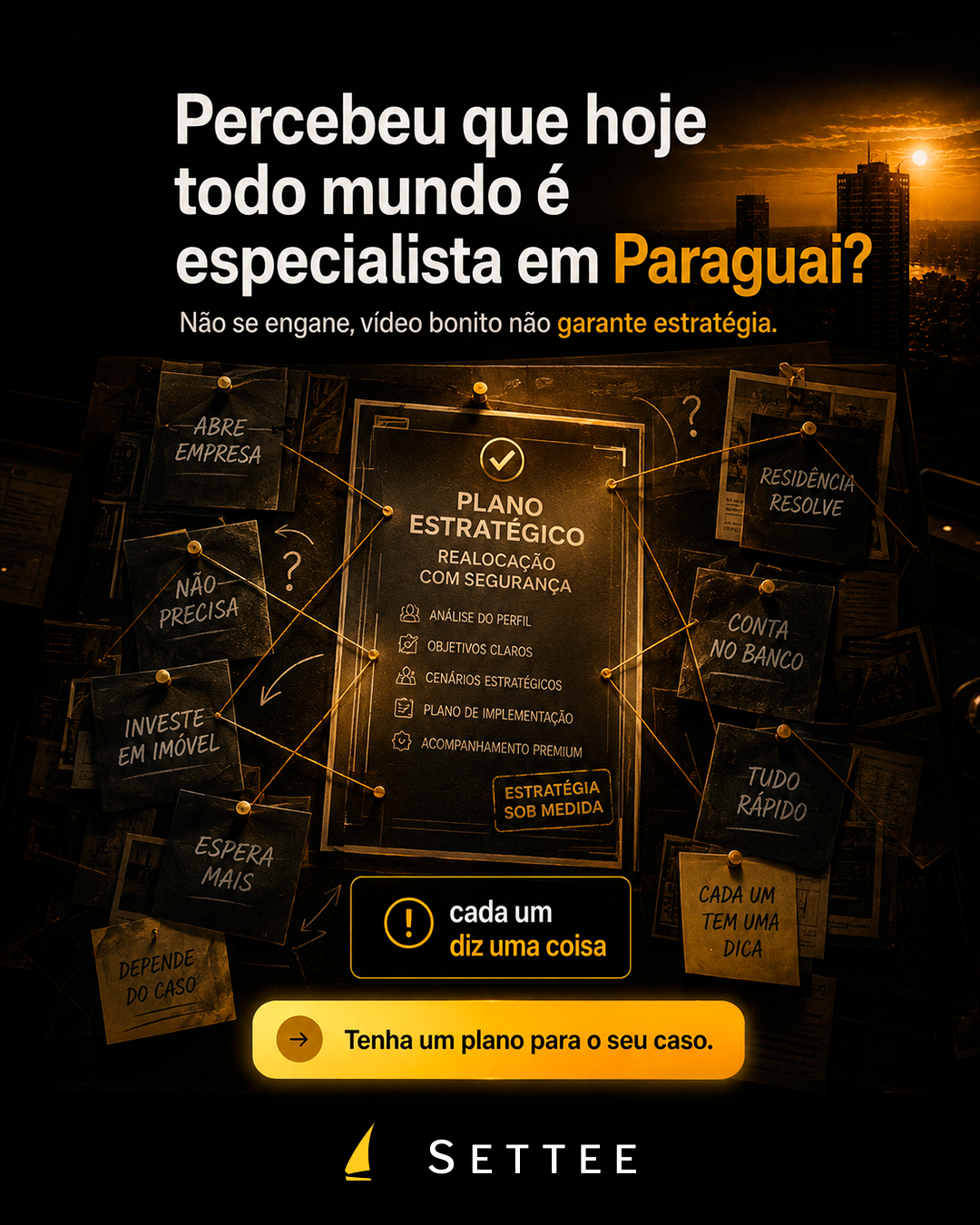 Settee Facebook ad: Diagnóstico de Realocação no Paraguai · Settee