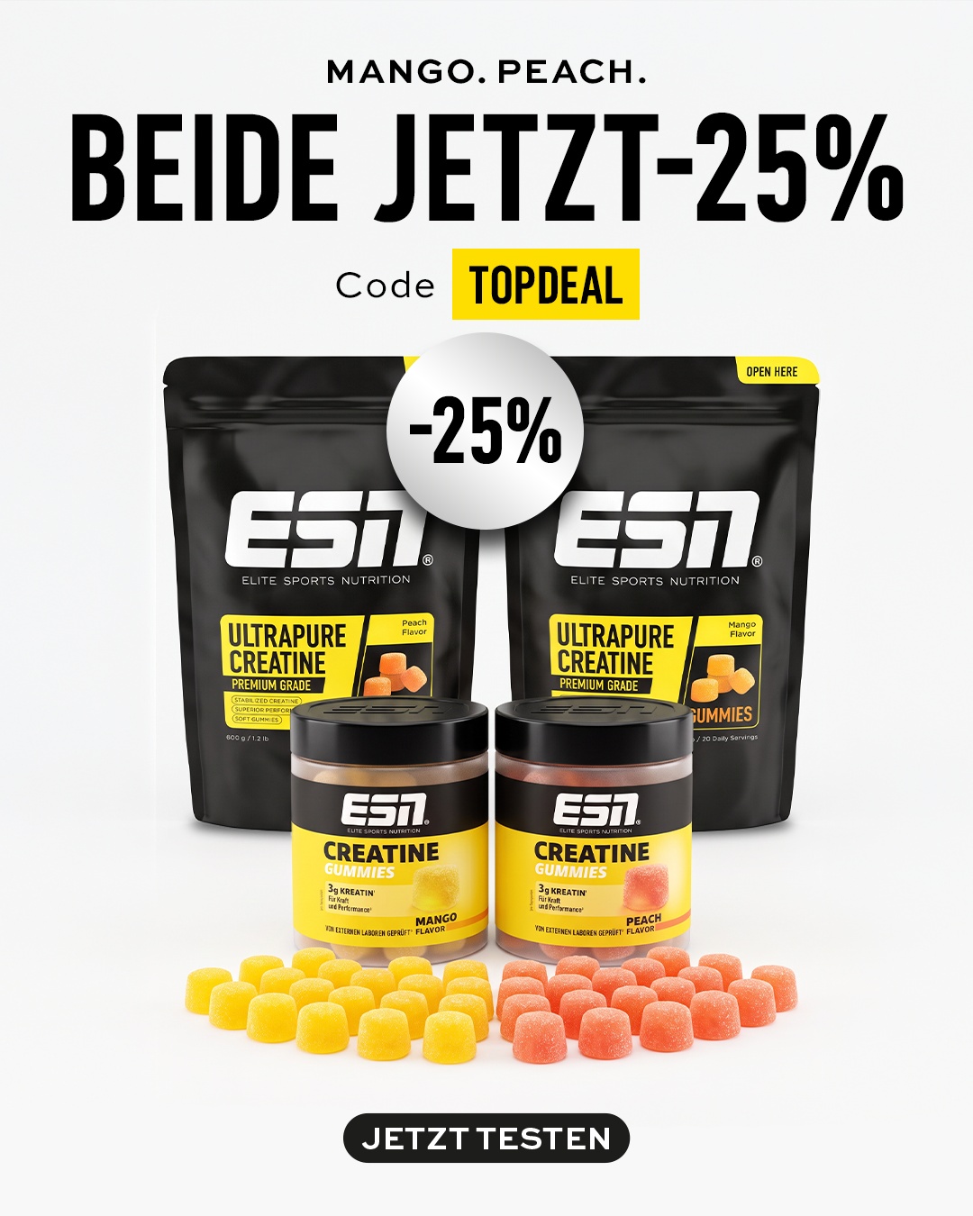ESN Facebook ad: Das besterforschte Supplement der Welt, jetzt als Gummie