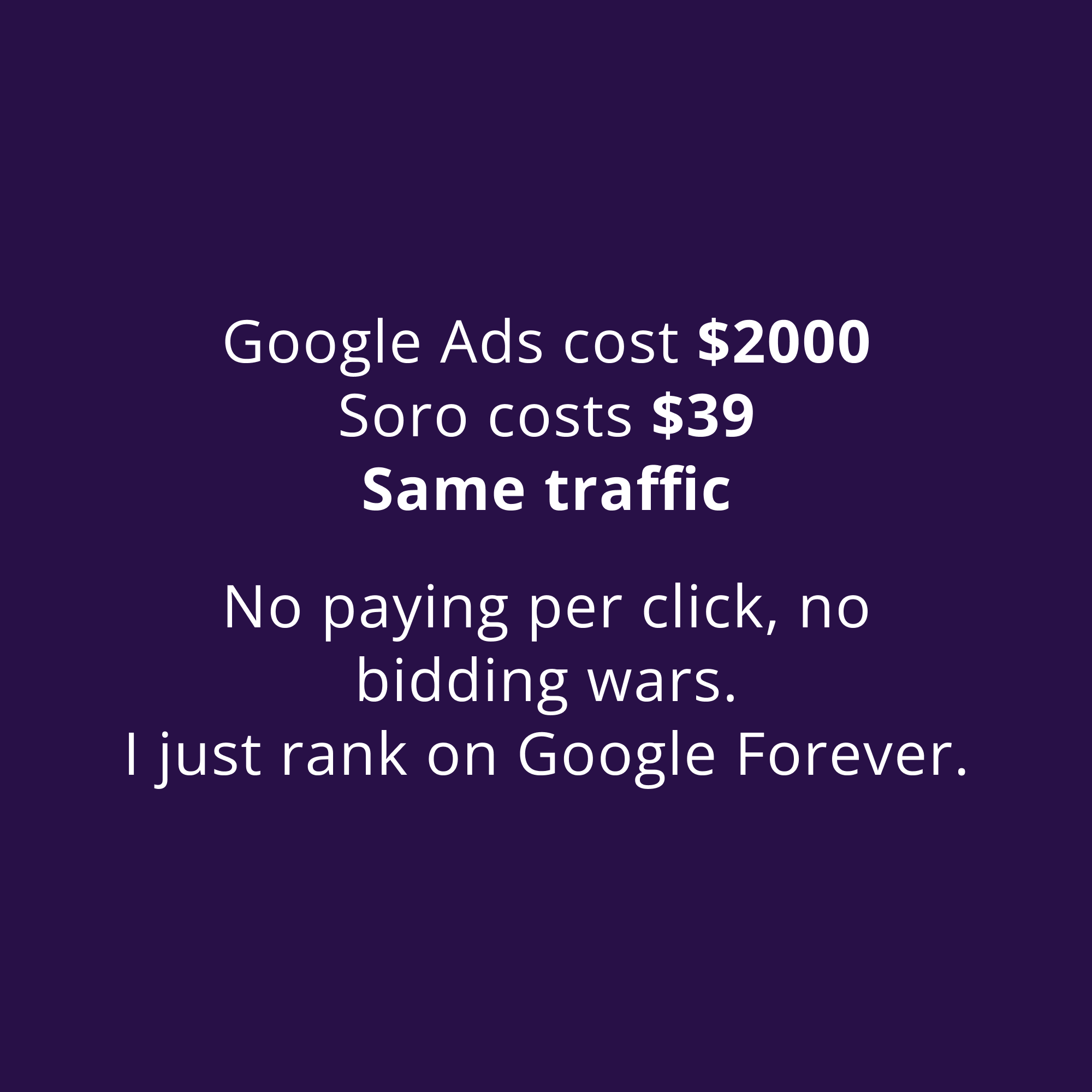 Soro SEO Facebook ad