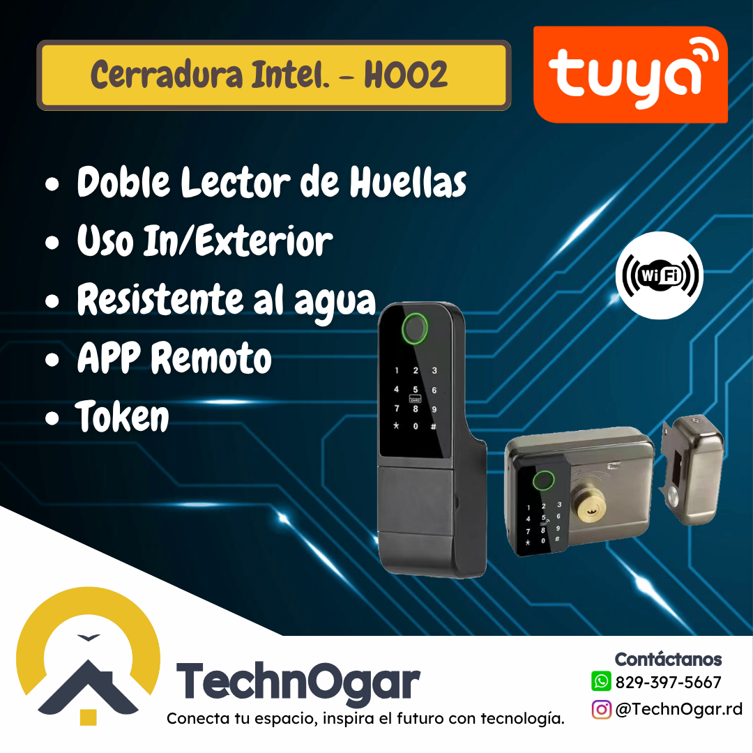 TechnOgar Facebook ad: Abre tu puerta sin llaves.