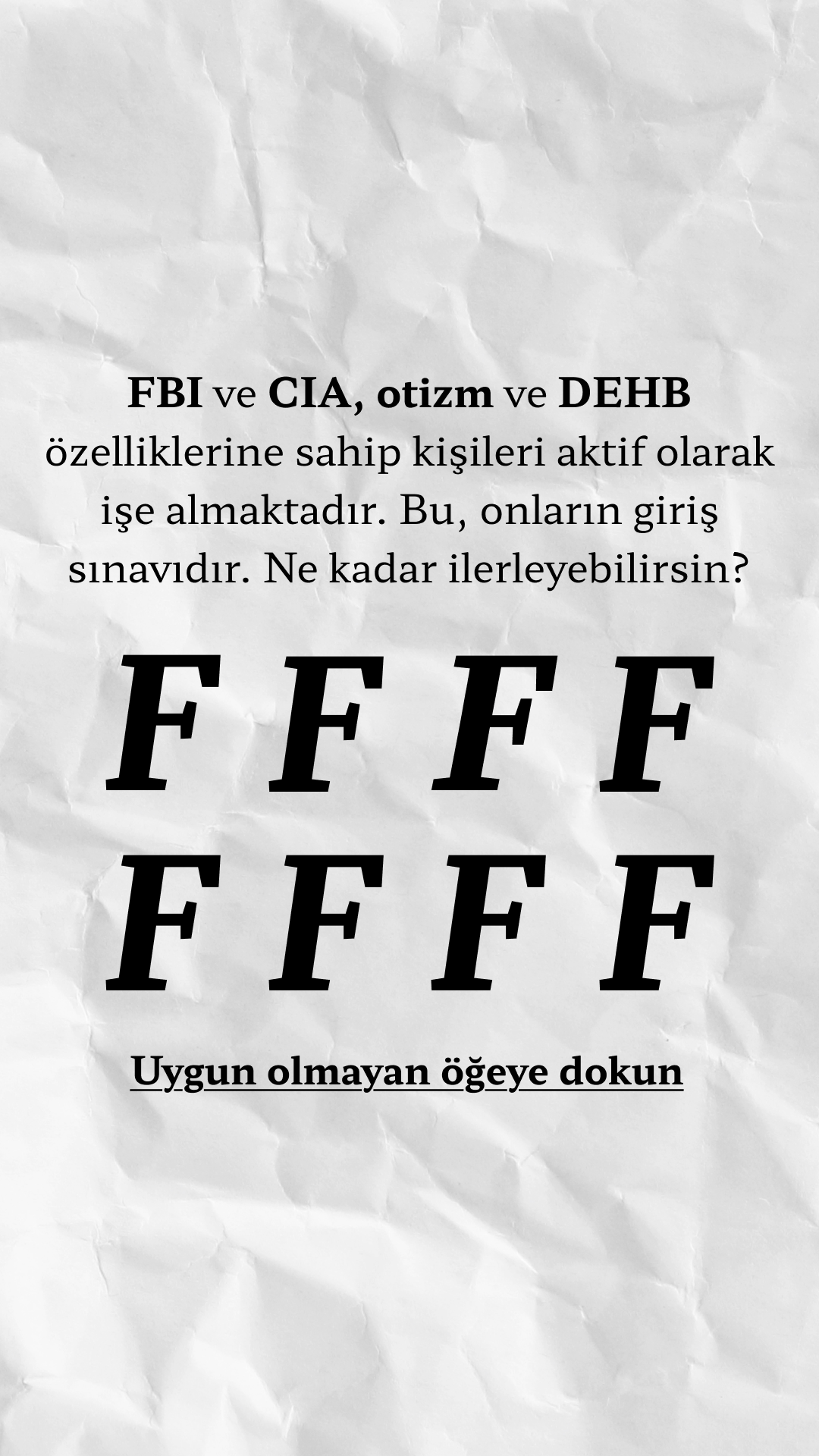 International Brain Test Facebook ad