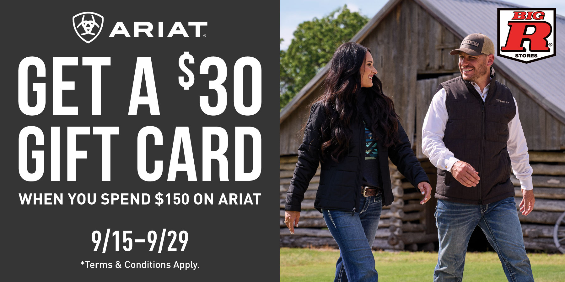 Big R Facebook ad: $30 Gift Card!