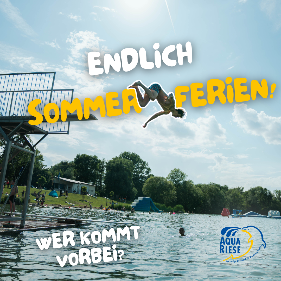 Aqua Riese Facebook ad: Die beste Idee bei 30 Grad? Ganz klar: Abkühlen!