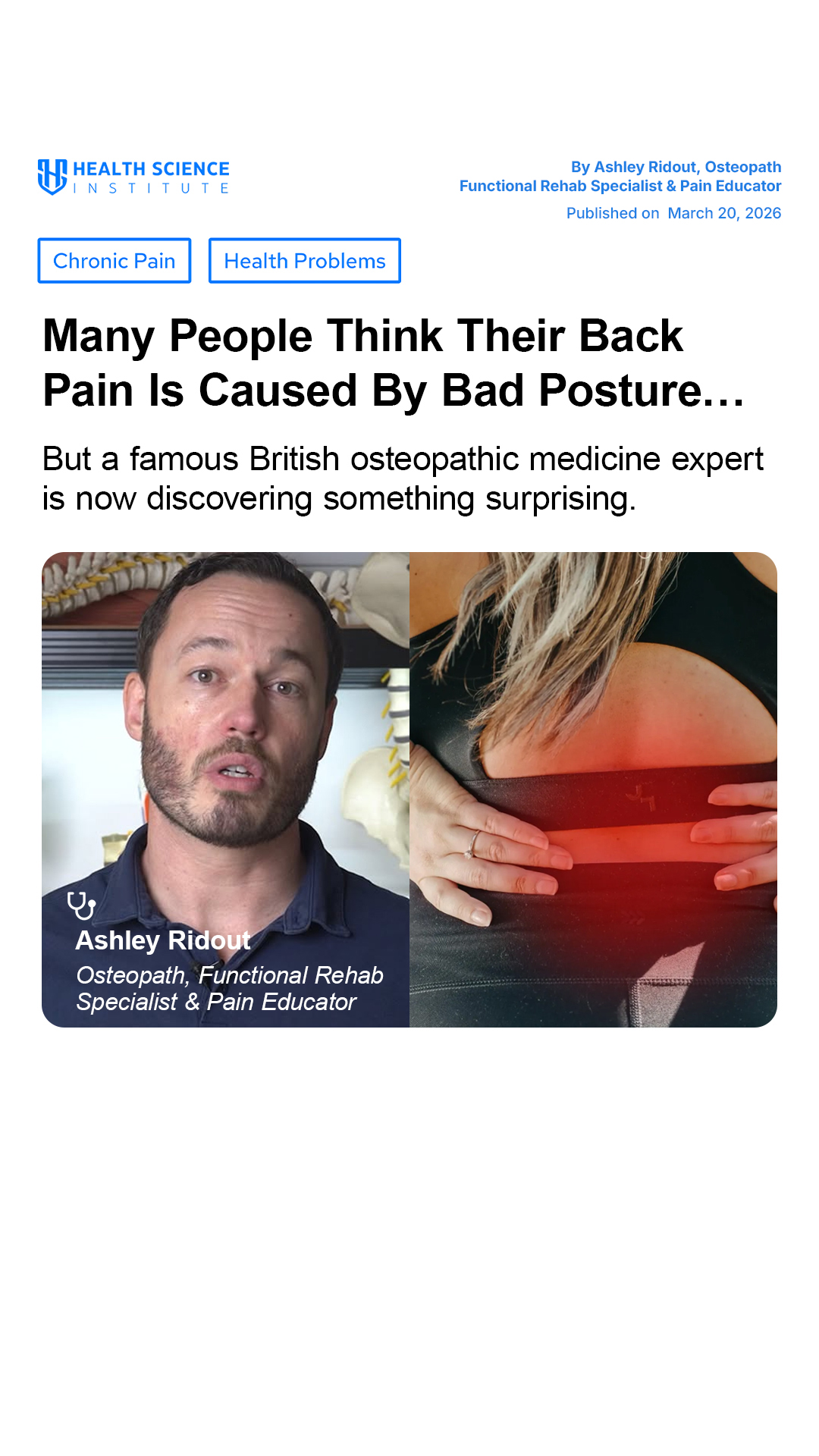 Ashley Ridout Osteopath Facebook ad
