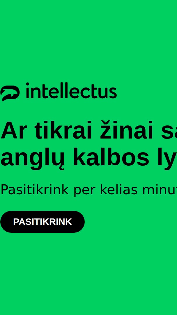 Intellectus korepetitoriai Facebook ad: Nemokamai pasitikrinkite anglų kalbos žinias!