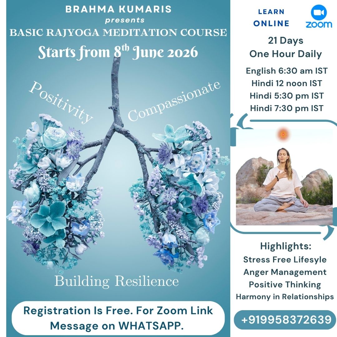 Rajyoga Saket Facebook ad: Join Online.21-Days Basic Rajyoga Meditation Course starts…