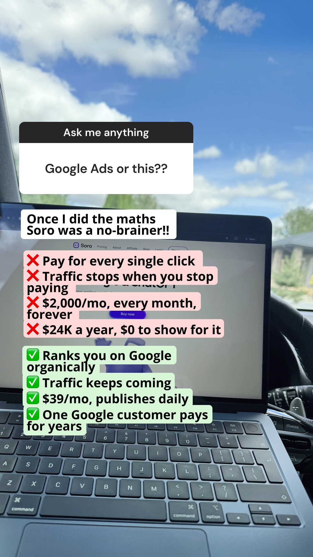 Soro SEO Facebook ad