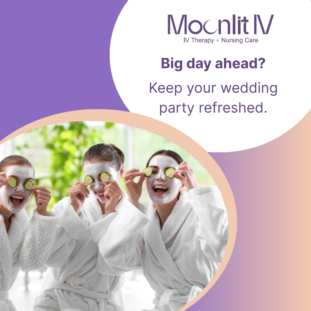 Moonlit IV Facebook ad: Book IV therapy treatment to keep your wedding…