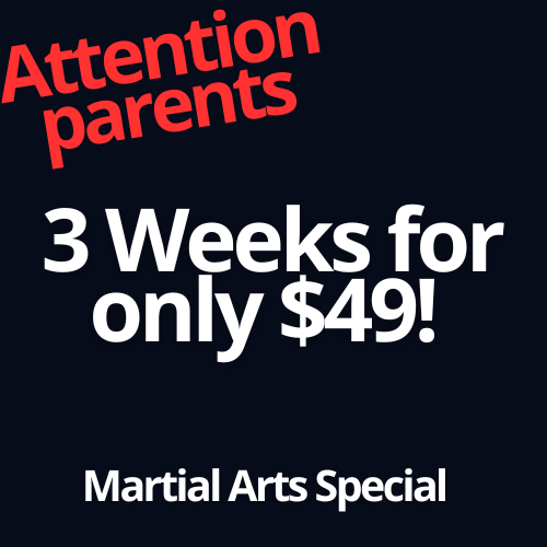 Impact Martial Arts Black Belt Academy Facebook ad: 3-Weeks for only $49!