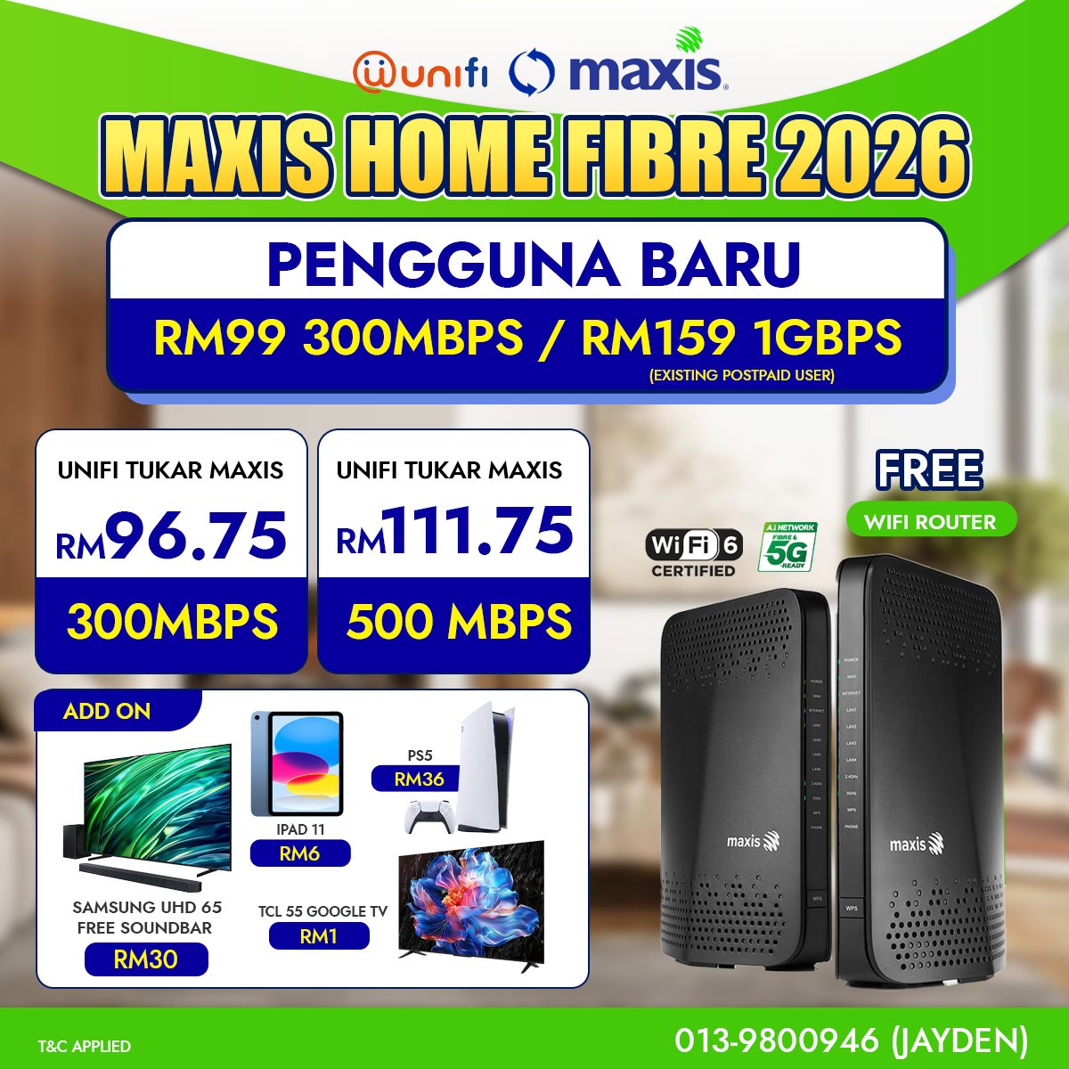 Maxis Home Fibre by Jacky Facebook ad