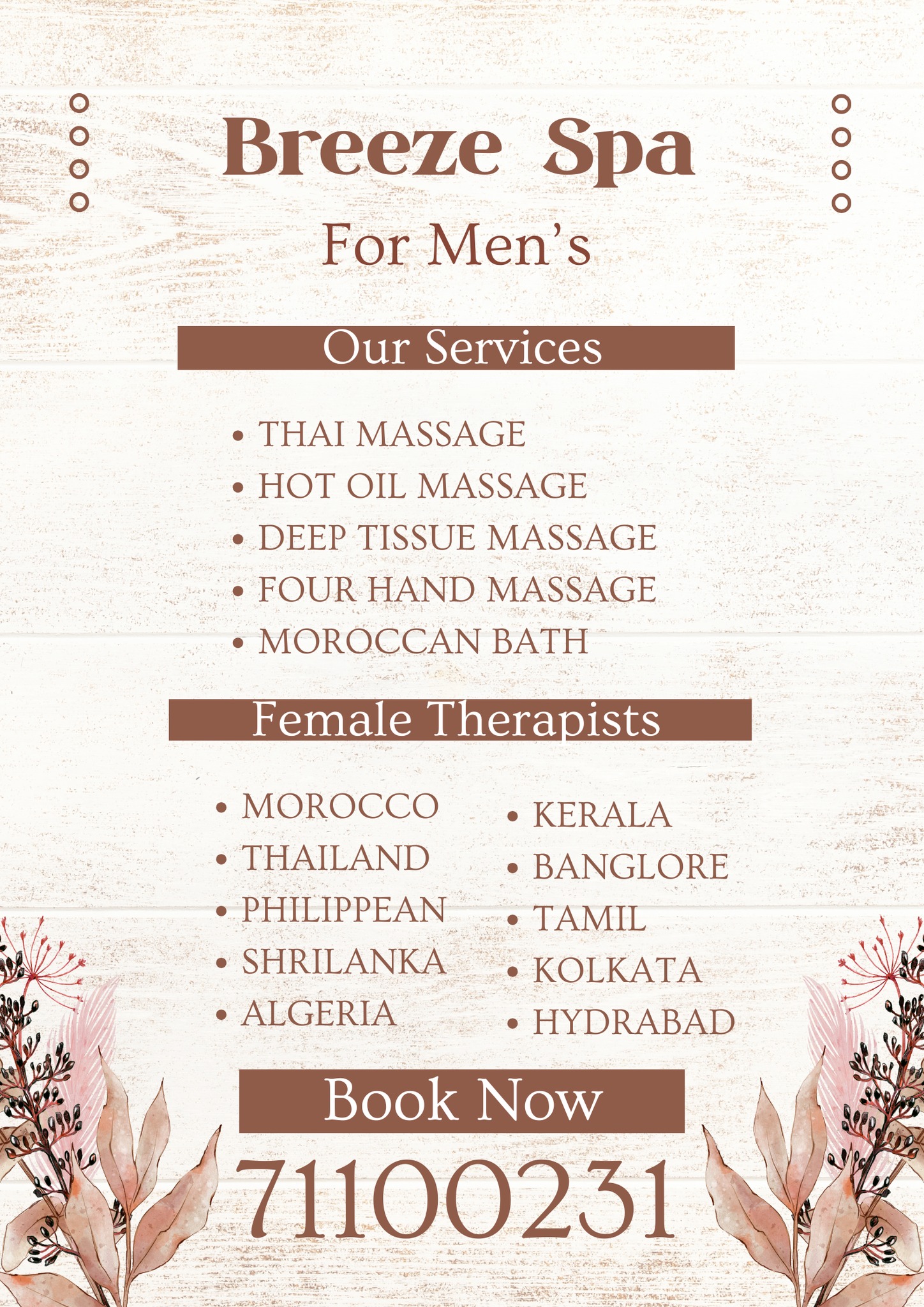 luxury spa Facebook ad: Men's Spa