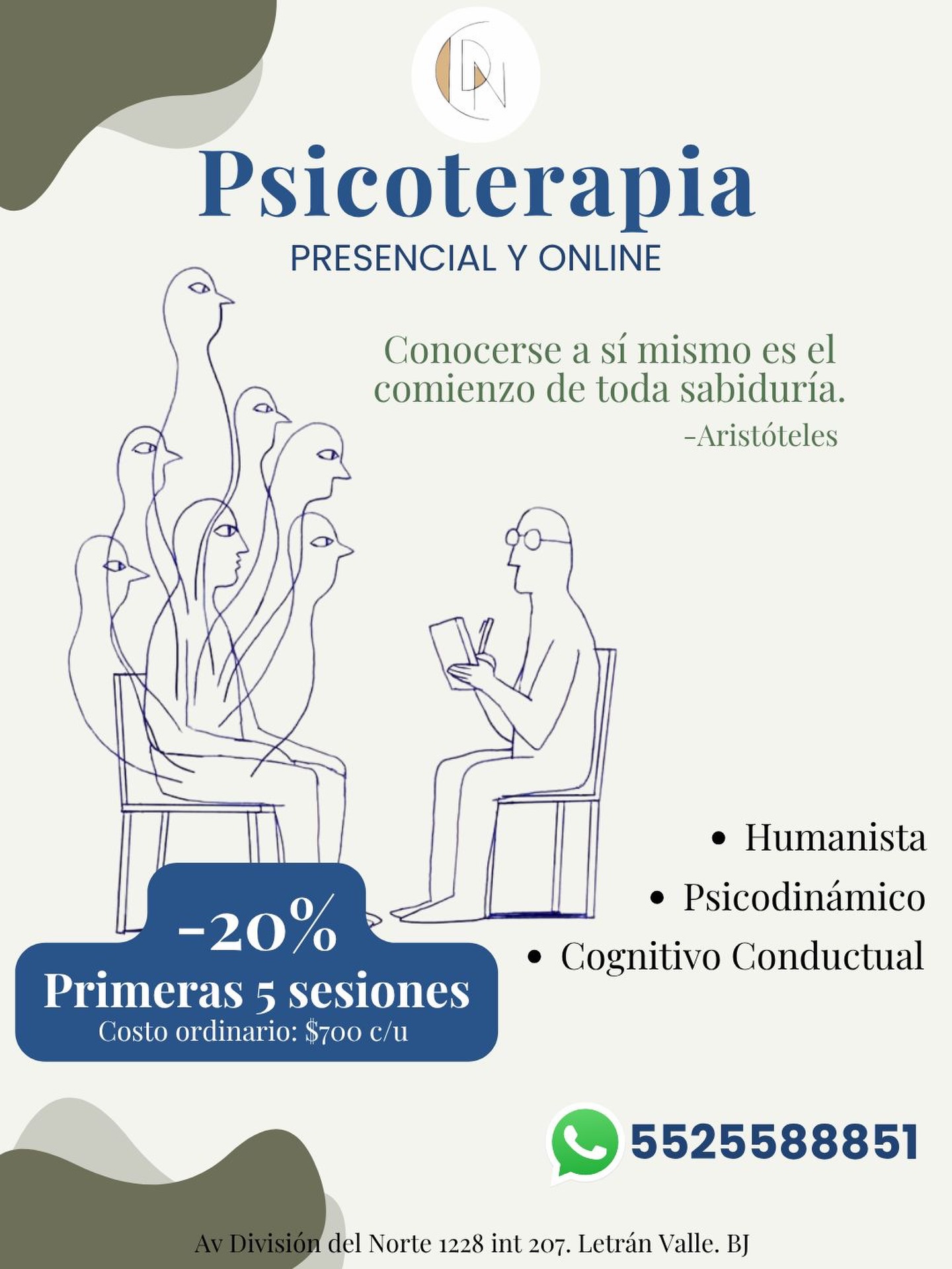 Consultorios DN Facebook ad: La psicoterapia puede ser un espacio para mirar…