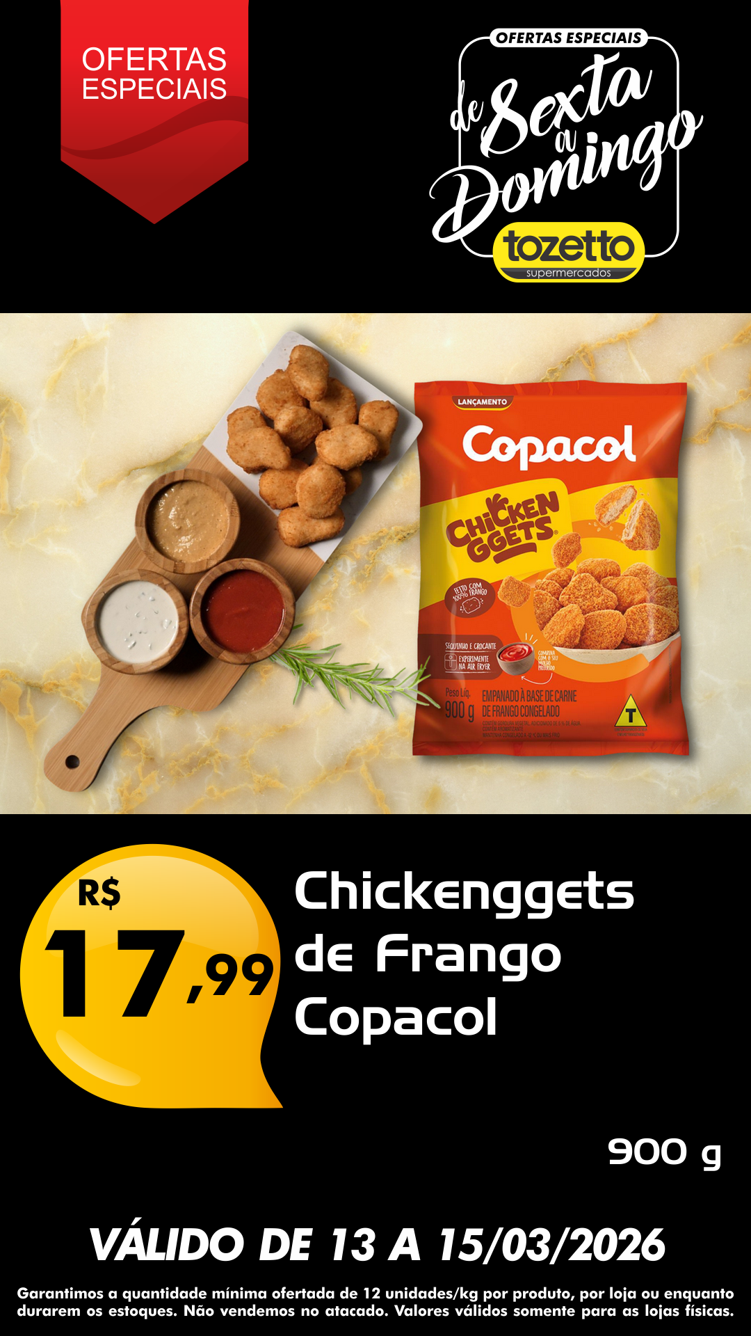 Supermercados Tozetto Facebook ad from Mar 12, 2026