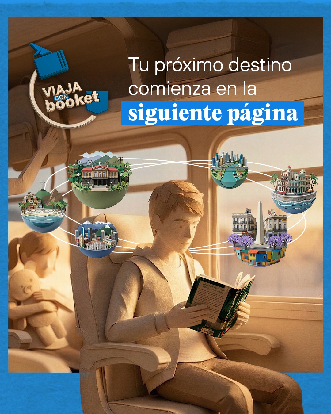 Planeta de Libros México Facebook ad: Tu próximo viaje comienza en la siguiente página.
